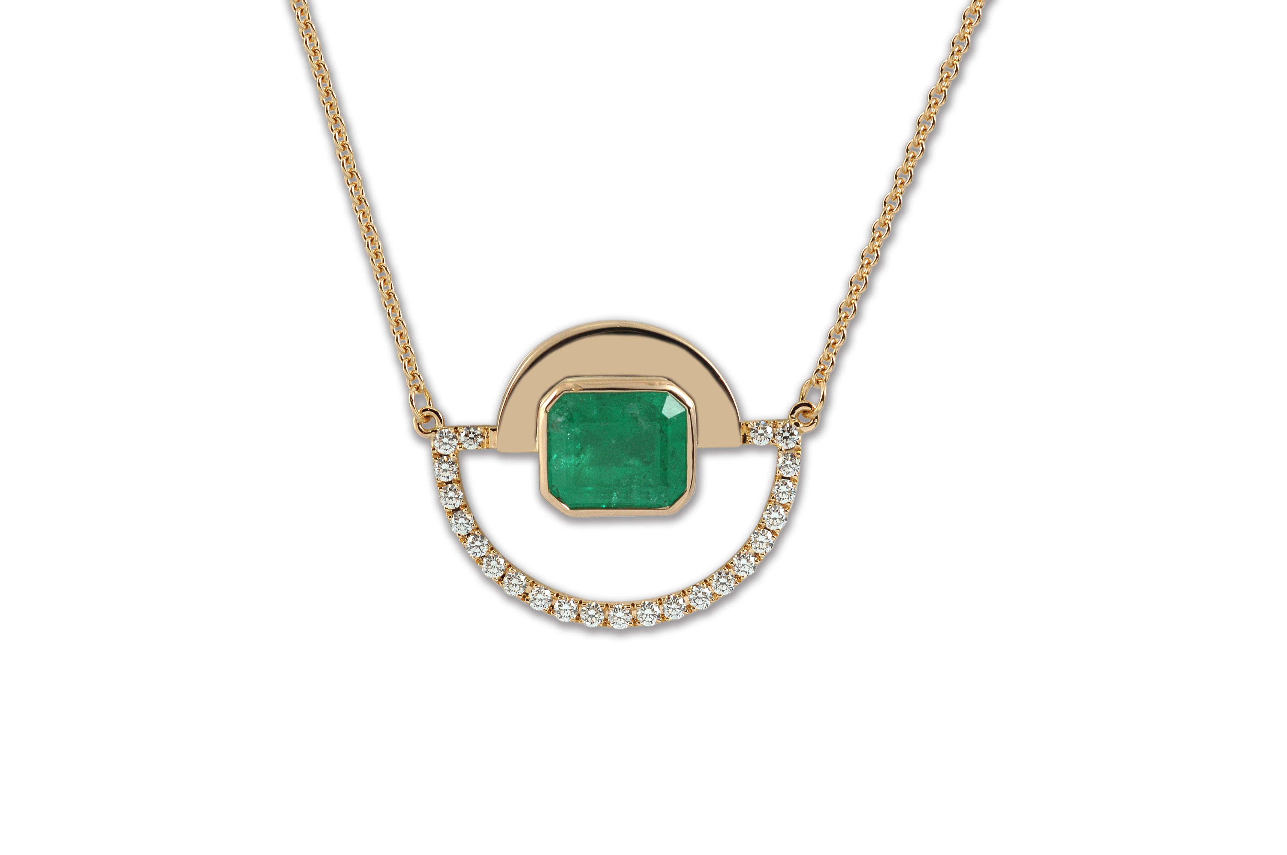 Exquisite Emerald Cut Diamond Necklace with Twist Reflection Design | Elegant Jewelry for Women | Perfect for Weddings, Anniversaries & Special Occasions