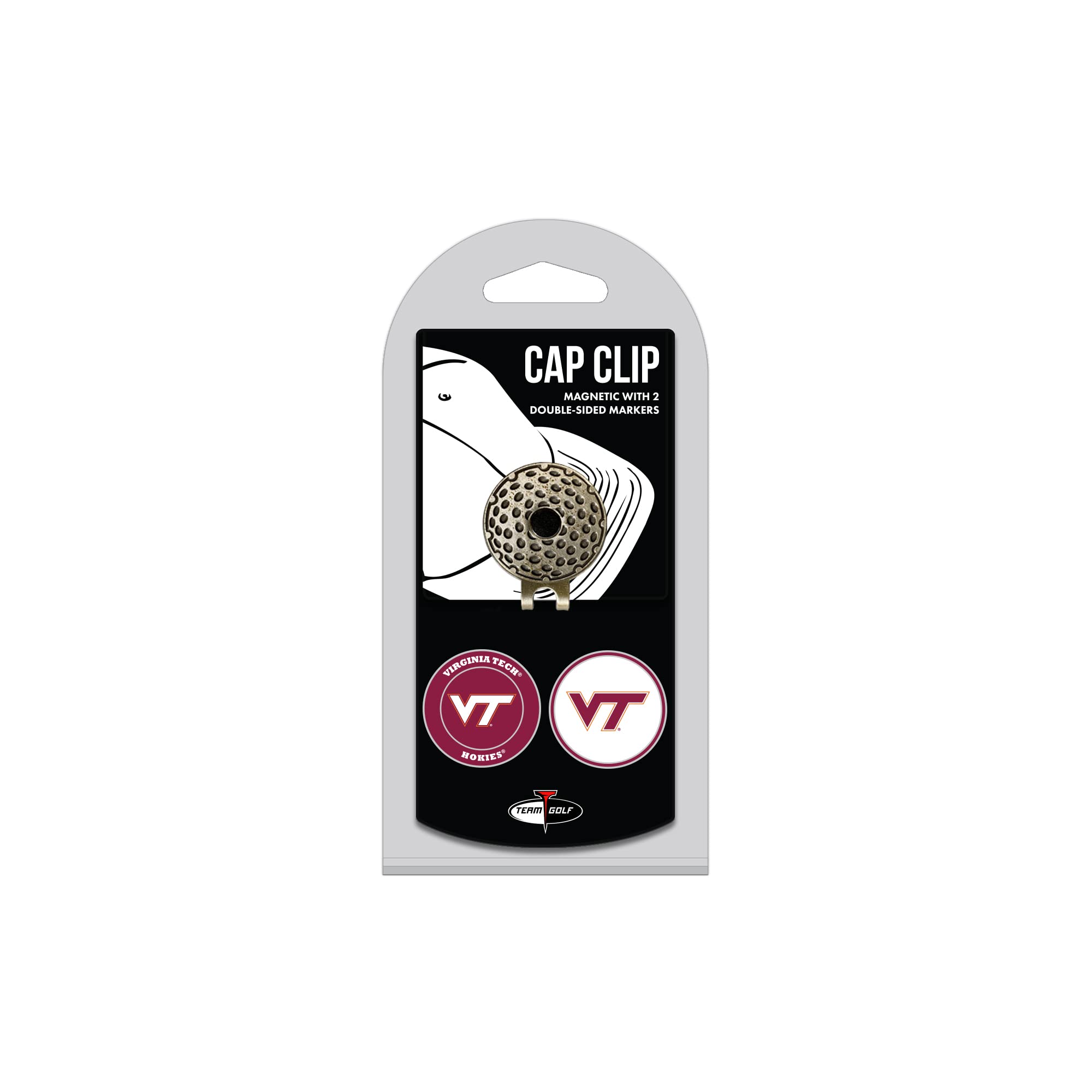 Team Golf NCAA Golf Hat Clip with 2 Removable Double-Sided Enamel Magnetic Ball Markers - Easy Hat Attachment for Golfers | Perfect for Golf Tournaments, Practice Rounds & Course Play