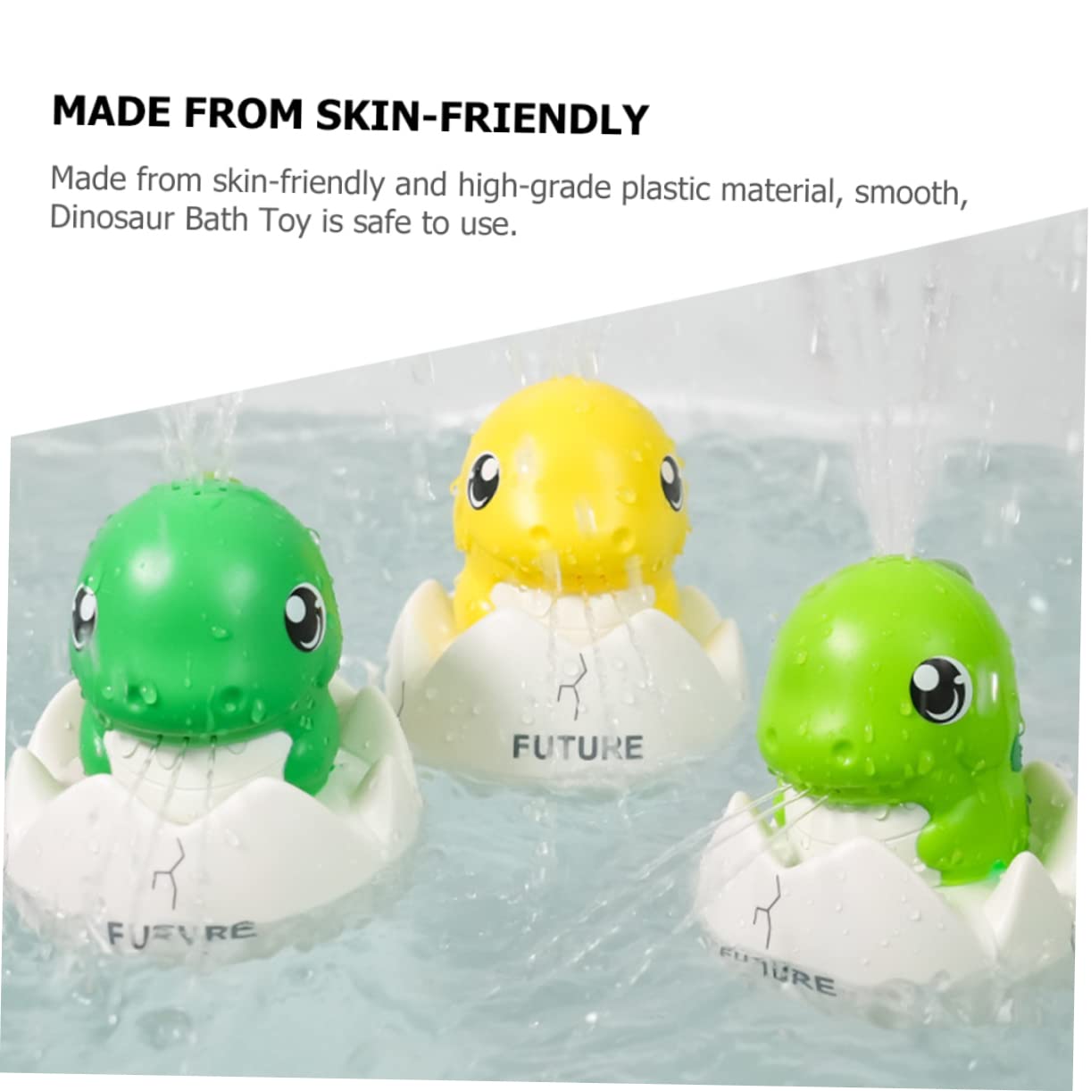 UPKOCH 5-Piece Dinosaur Bath Toys Set for Kids - Fun Plastic Green Bathtub Toys for Toddlers & Children - Perfect for Bath Time Play, Sensory Learning & Pool Parties