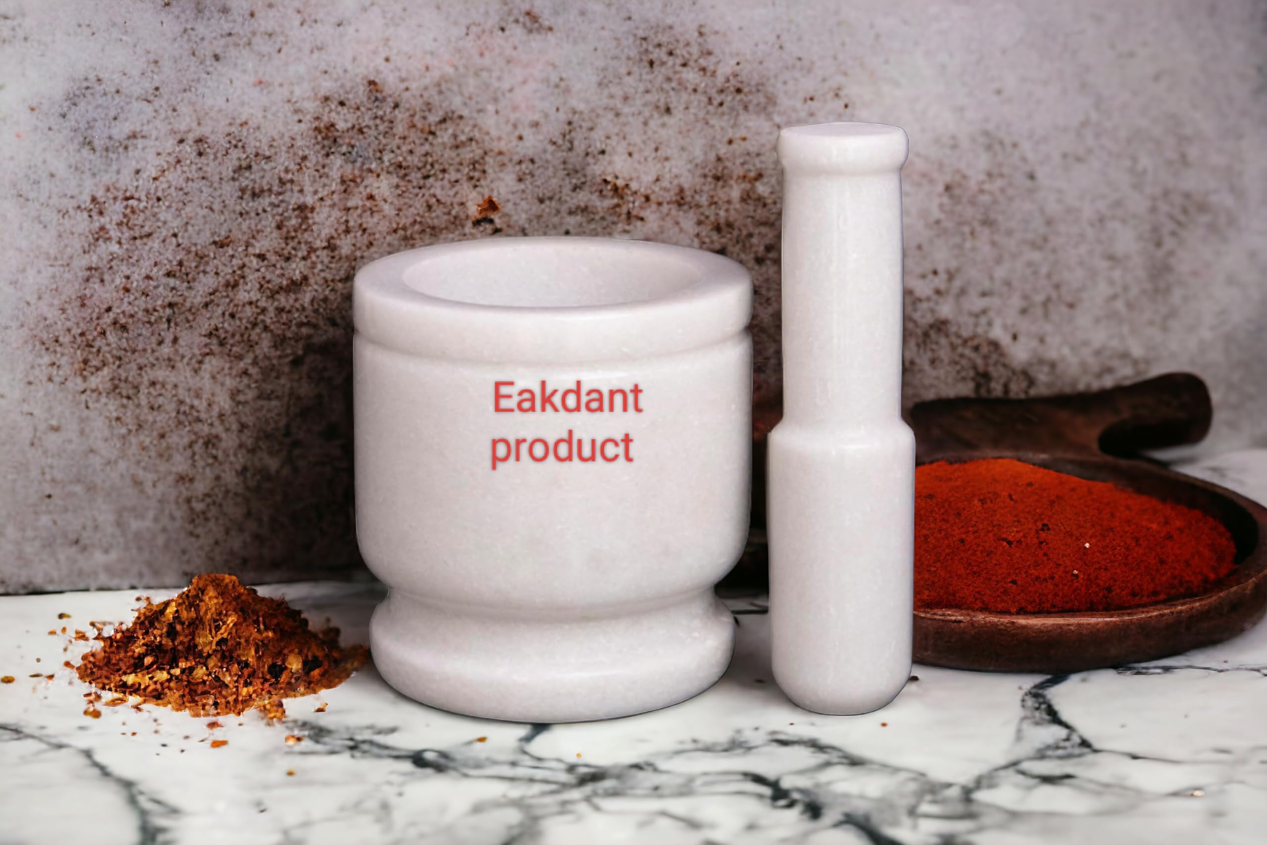 Natural Stone Grinder & Mortar Pestle Set - Large 5x5 Inch for Spices, Herbs, Garlic, Ginger - Traditional Handmade Kallu, Kunda, Dasta - Perfect for Indian Cooking, Ayurvedic Remedies & Kitchen Use