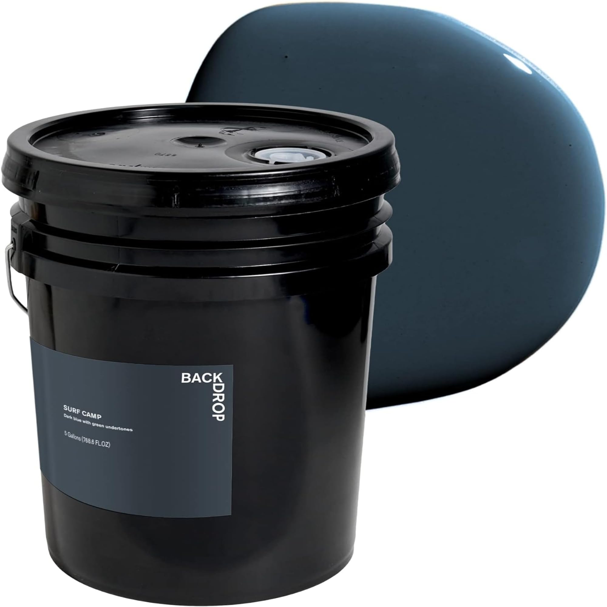 Premium Interior Paint - Standard Semi Matte, Low Sheen Finish | Self-Priming, Low VOC, Green Wise Certified | SURF CAMP Dark Blue With Green Undertones | 5 Gallons | Perfect for Living Rooms, Bedrooms & Home Offices