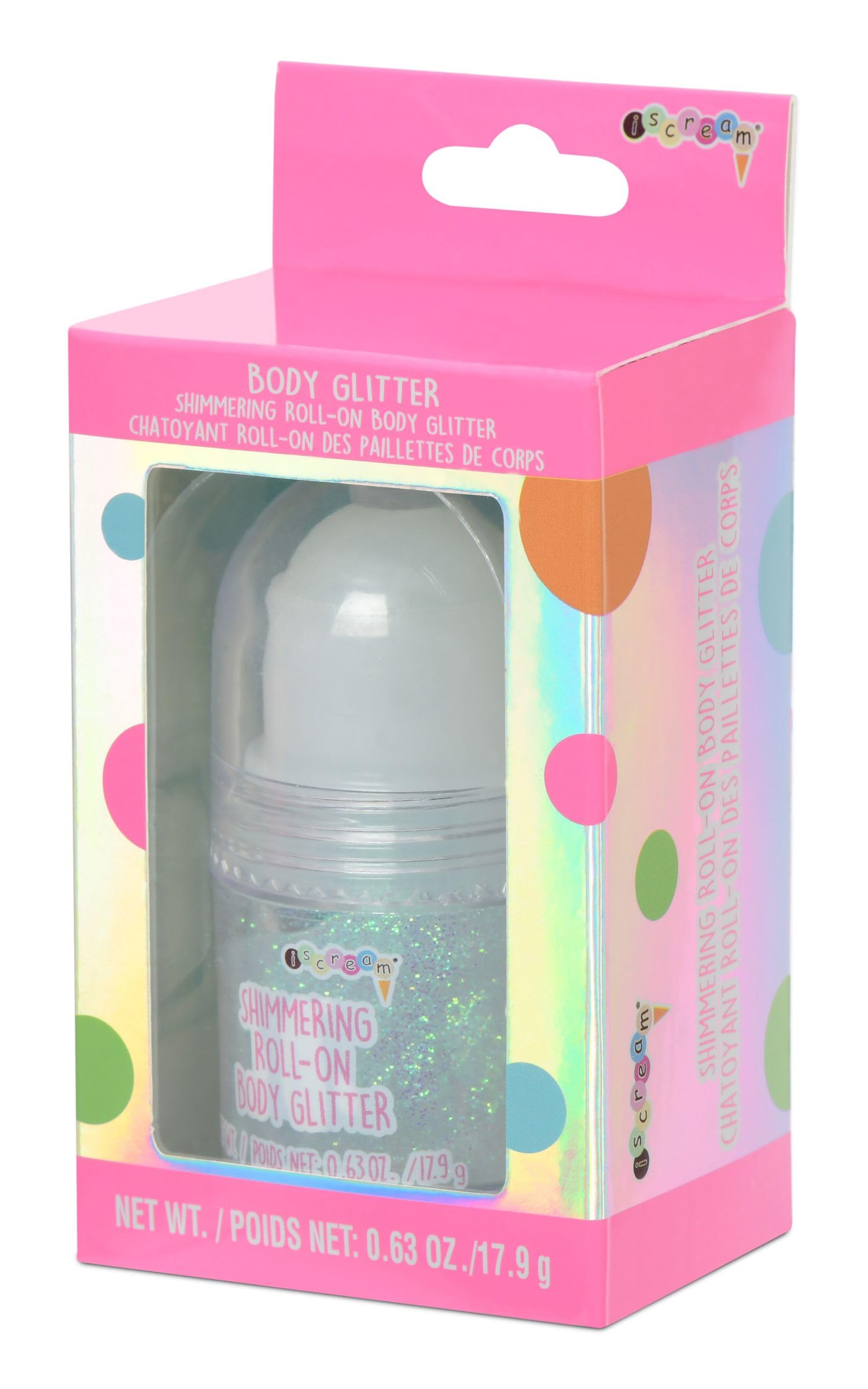 iScream Prettiest Rainbows Shimmering Roll-On Body Glitter for Festivals, Parties & Cosplay - Long Lasting Sparkle Makeup for Face & Body