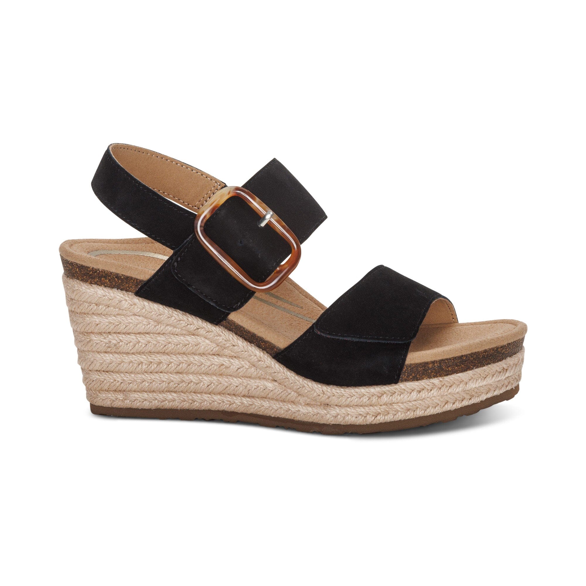 AETREX ASHLEY Support Wedge Sandals for Women - Comfortable Orthopedic Shoes for Plantar Fasciitis & Heel Pain Relief - Perfect for Walking, Work & Casual Wear