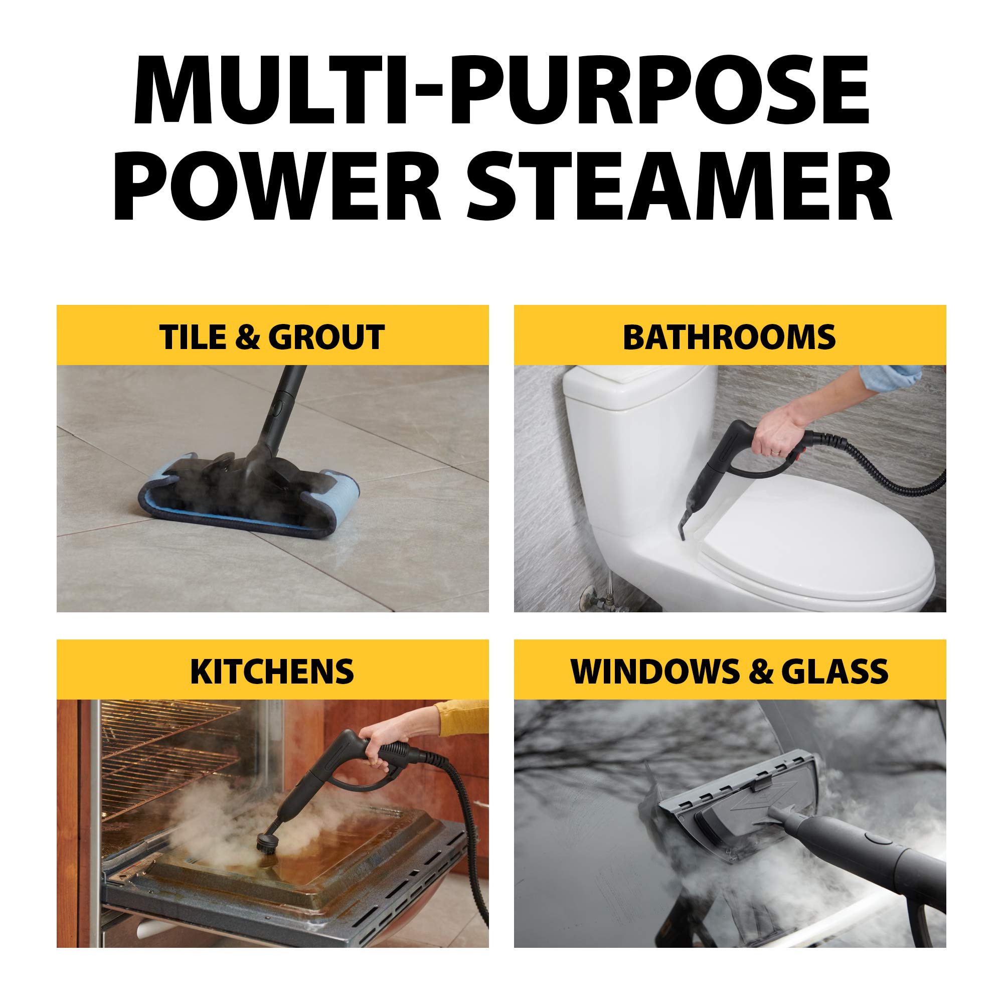 **Wagner Spraytech 915e On-Demand Steam Cleaner & Wallpaper Remover - Multipurpose Power Steamer with 18 Attachments (Including Storage Compartment) - Perfect for Floors, Tiles, Grout, and Home Deep Cleaning**