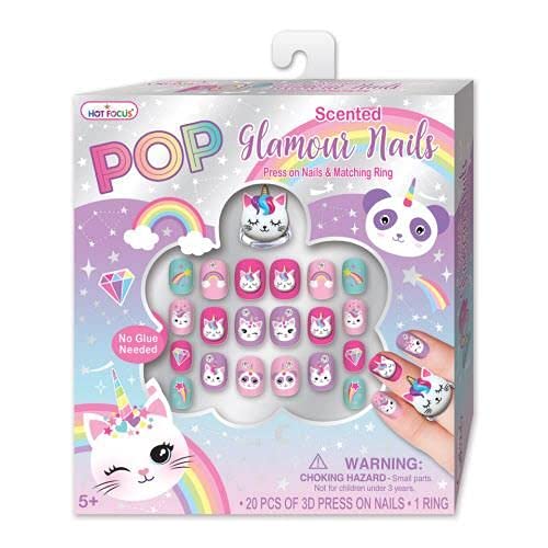 Cat Pop Scented Glamour Press-On Nails | Floral Scented Fake Nails for Women | Perfect for Parties, Weddings & Special Occasions