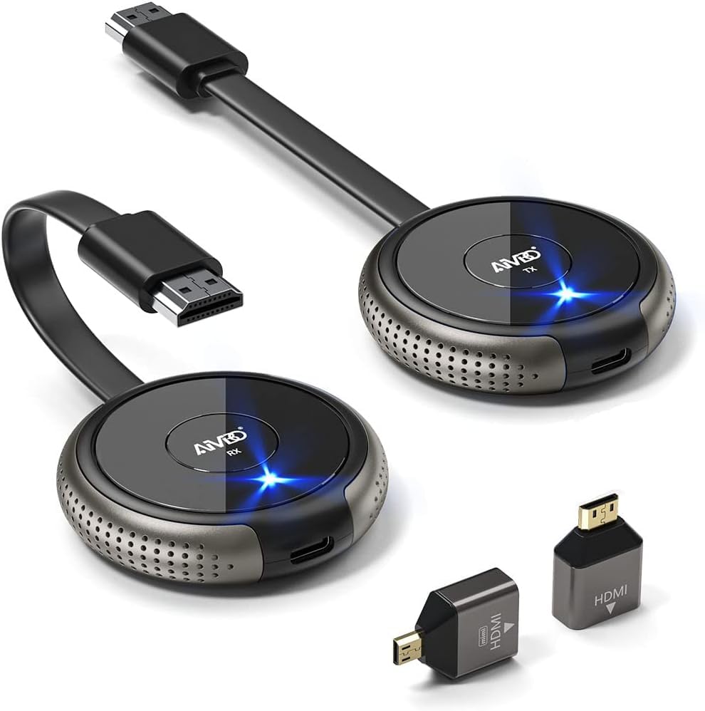 4K/5G Wireless HDMI Transmitter & Receiver - Plug & Play Streaming for Phone, Laptop, Camera, PC to TV/Monitor/Projector (165ft Range) | Perfect for Home Theater, Office Presentations & Gaming Setups