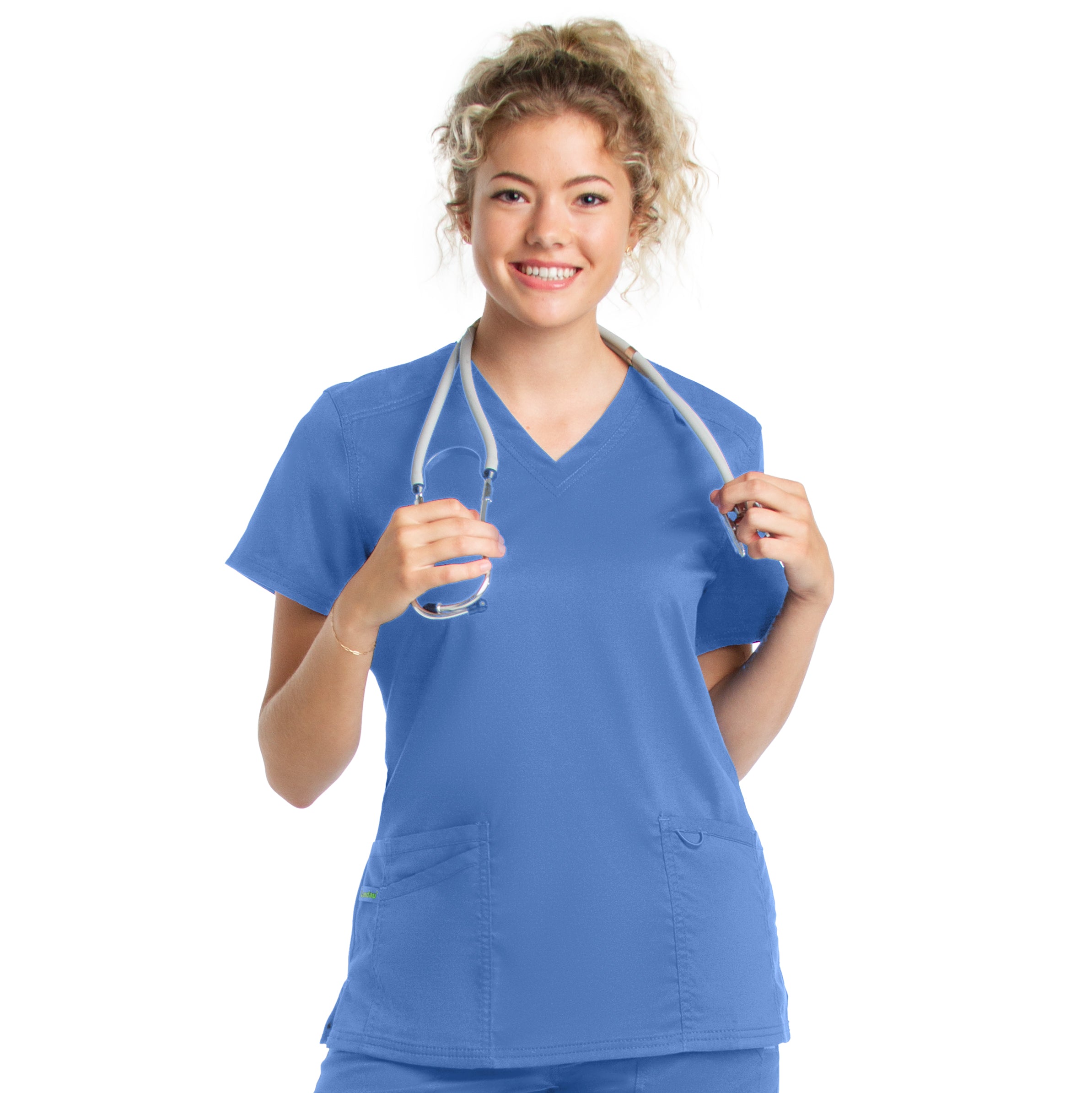 Women's 3 Pocket V-Neck Scrub Top - Comfortable Medical Uniform for Nurses & Healthcare Professionals (Sizes 2XL & 3XL) | Perfect for Hospital Shifts, Clinics & Healthcare Work