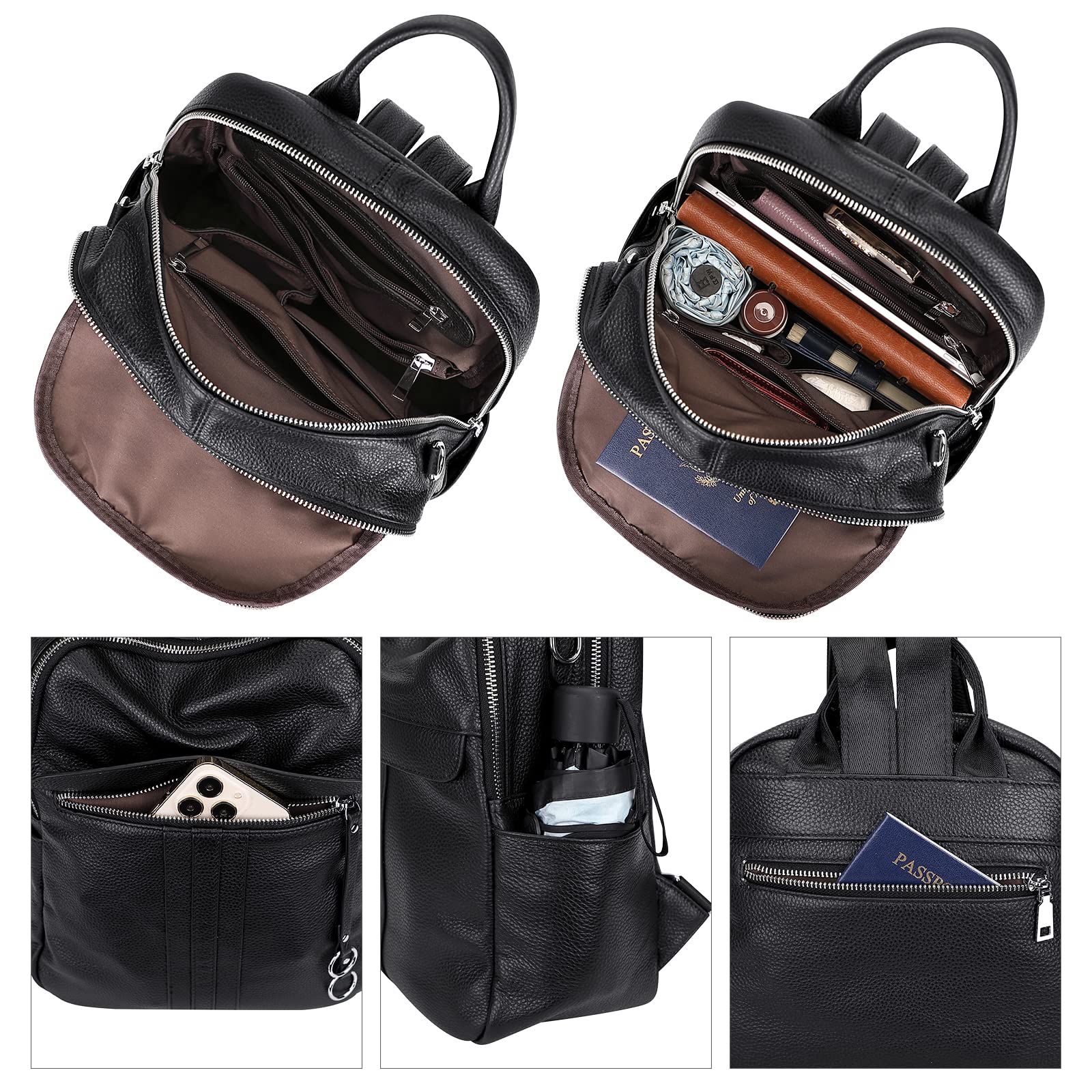 ALTOSY Genuine Leather Backpack for Women - Convertible Shoulder Bag & Purse - Stylish & Durable - Perfect for Work, Travel & Daily Use