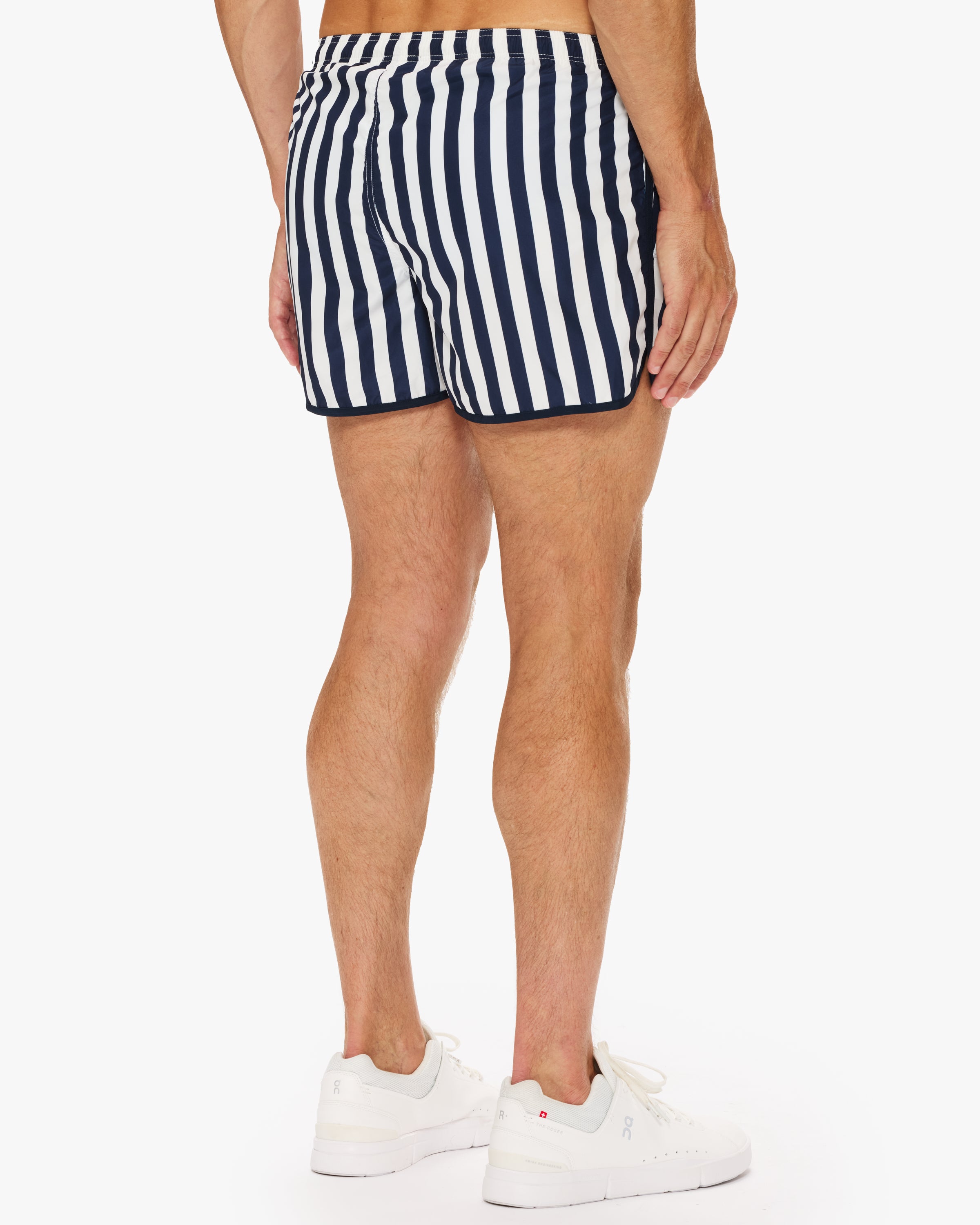 Ron Dorff Marathon Swim Shorts - Men's Vertical Striped Quick-Dry Swim Trunks for Beach, Pool & Water Sports