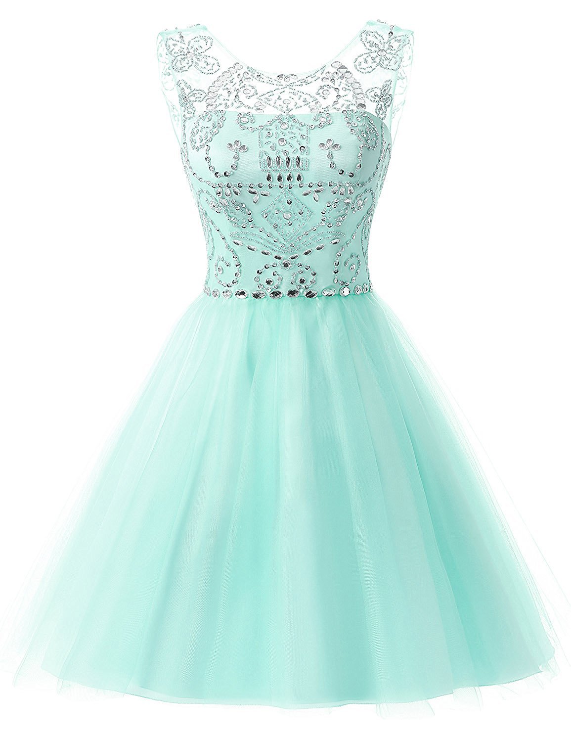 Sarahbridal Women's Short Tulle Beaded Homecoming Dress 2022 | Sparkling Prom Party Gown for Semi-Formal Dances, Sweet 16 Celebrations & Cocktail Events