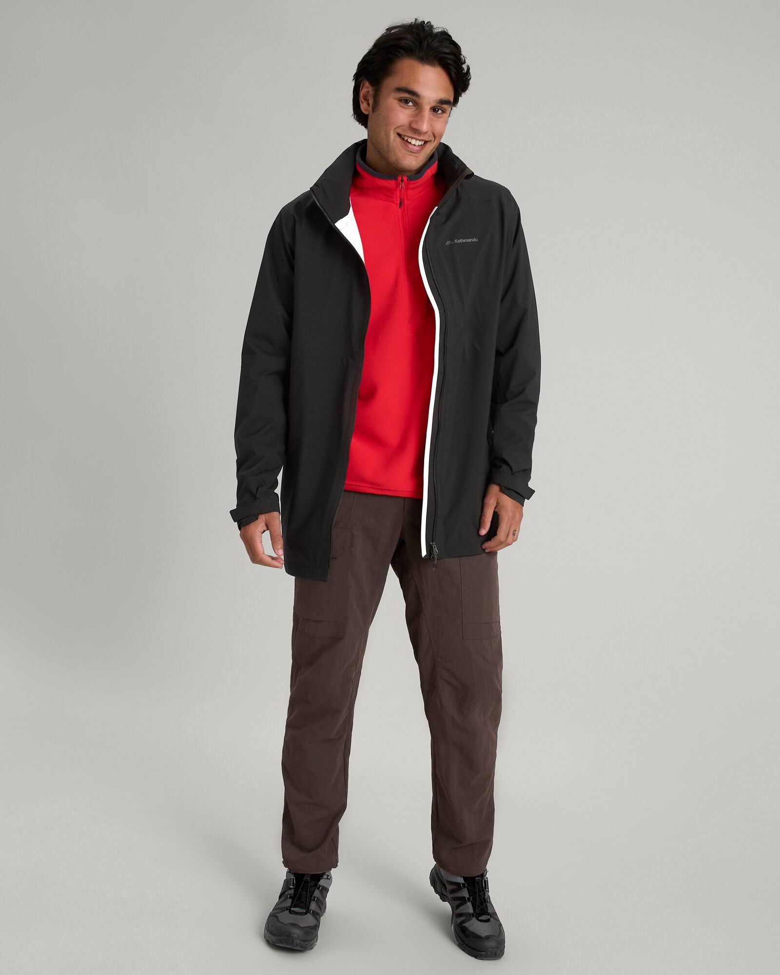 Men's Waterproof Hiking Rain Jacket - Trailhead Stretch 2.5 Layer Raincoat for Outdoor Adventures (Black Stingray) | Perfect for Camping, Backpacking & Mountain Climbing