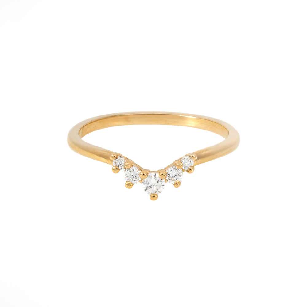 Faith Diamond Contour Band Ring - Elegant Wedding & Engagement Jewelry for Women | Perfect for Proposals, Anniversaries & Special Occasions