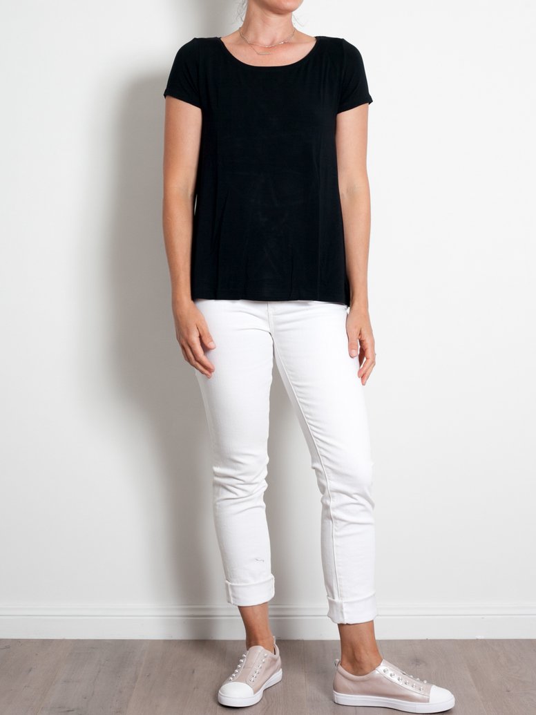 Premium Micromodal Swing Tee - Soft & Breathable Women's T-Shirt for Casual Wear, Yoga & Lounge