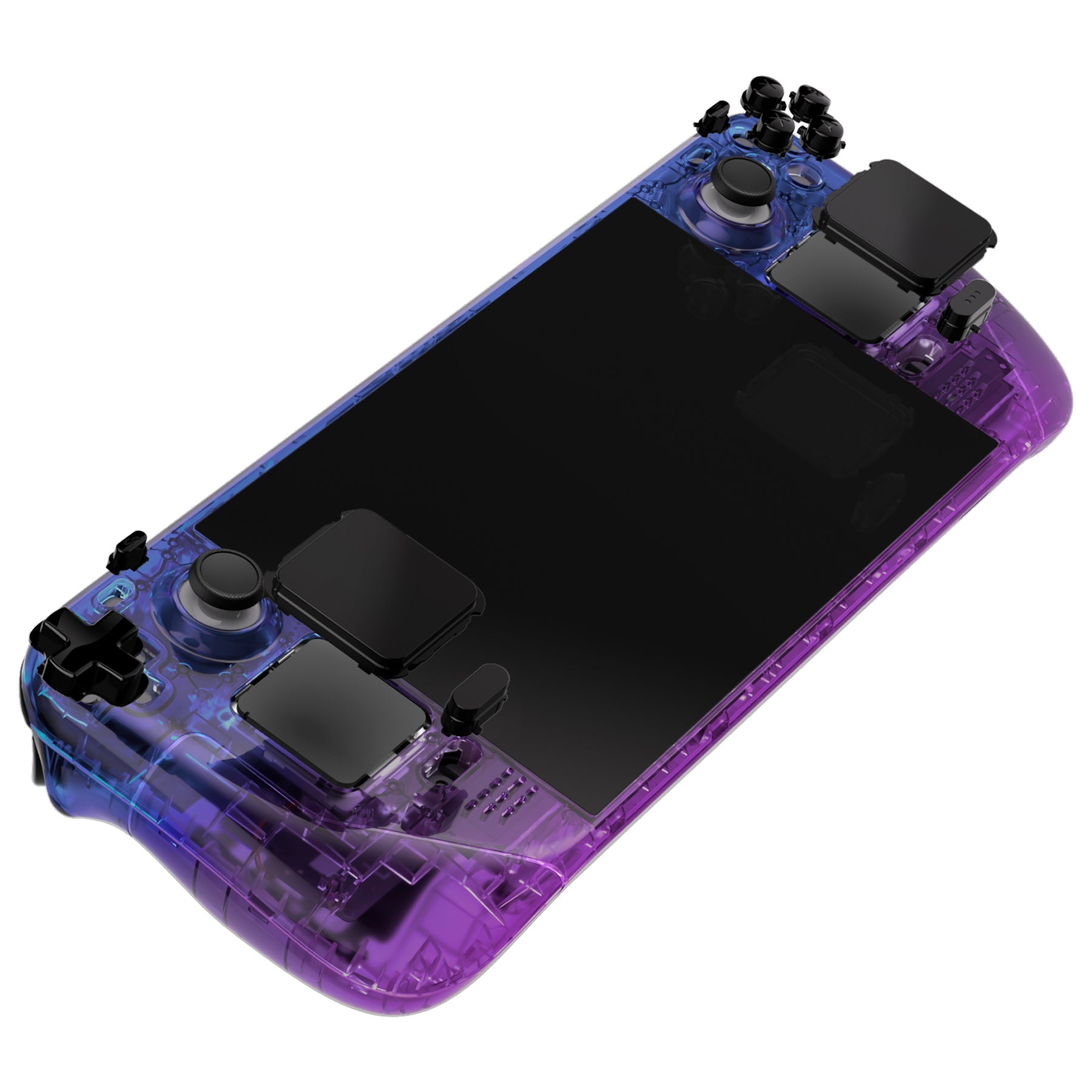 eXtremeRate Custom Full Set Shell with Buttons for Steam Deck LCD - Gradient Translucent Bluebell | Premium Replacement Case for Gaming | Perfect for Travel & Home Entertainment