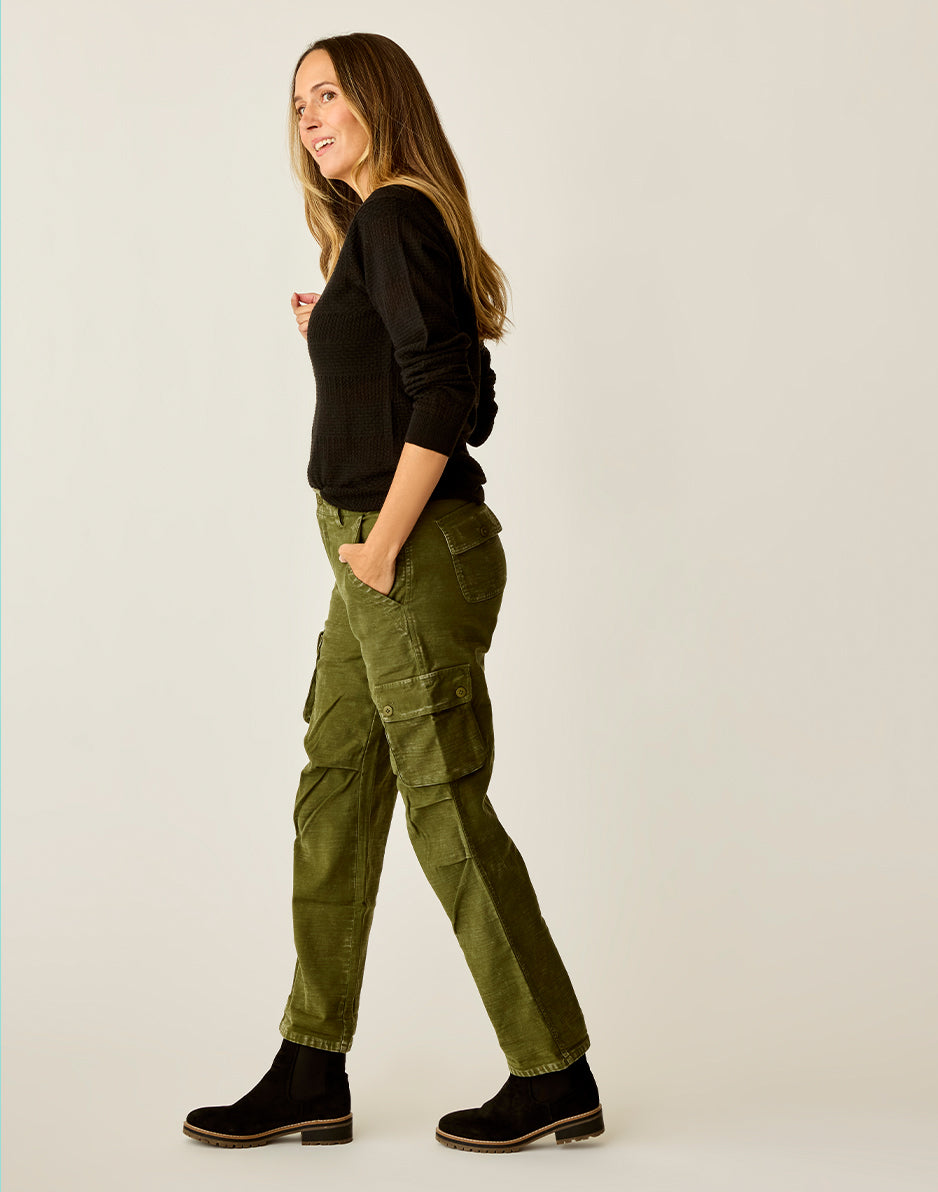 Nina Cargo Pants for Women - High Waisted Work Pants with Pockets - Comfortable Stretch Office Pants for Business Casual & Professional Wear