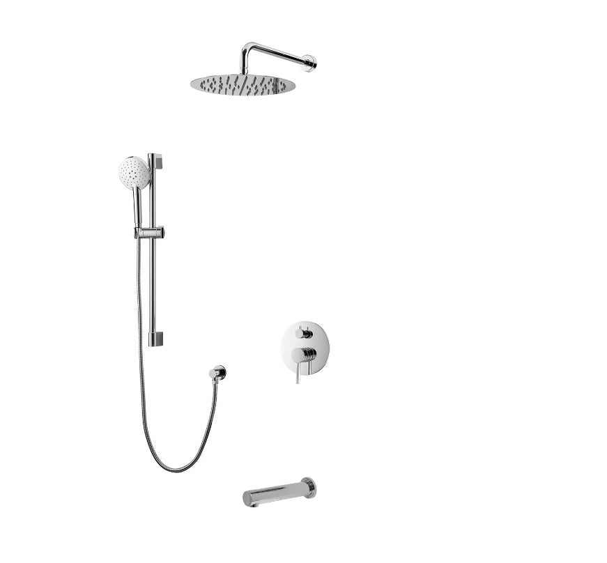 KODAEN F55104CP 3-Way Pressure Balance Round Chrome Shower Faucet Set - Perfect for Modern Bathrooms & Spa-Like Showers