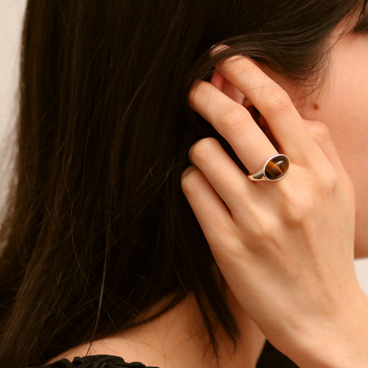 Natural Tiger's Eye Stone Ring for Men & Women - Handmade Adjustable Spiritual Jewelry for Protection & Good Luck - Perfect for Meditation, Yoga & Everyday Wear