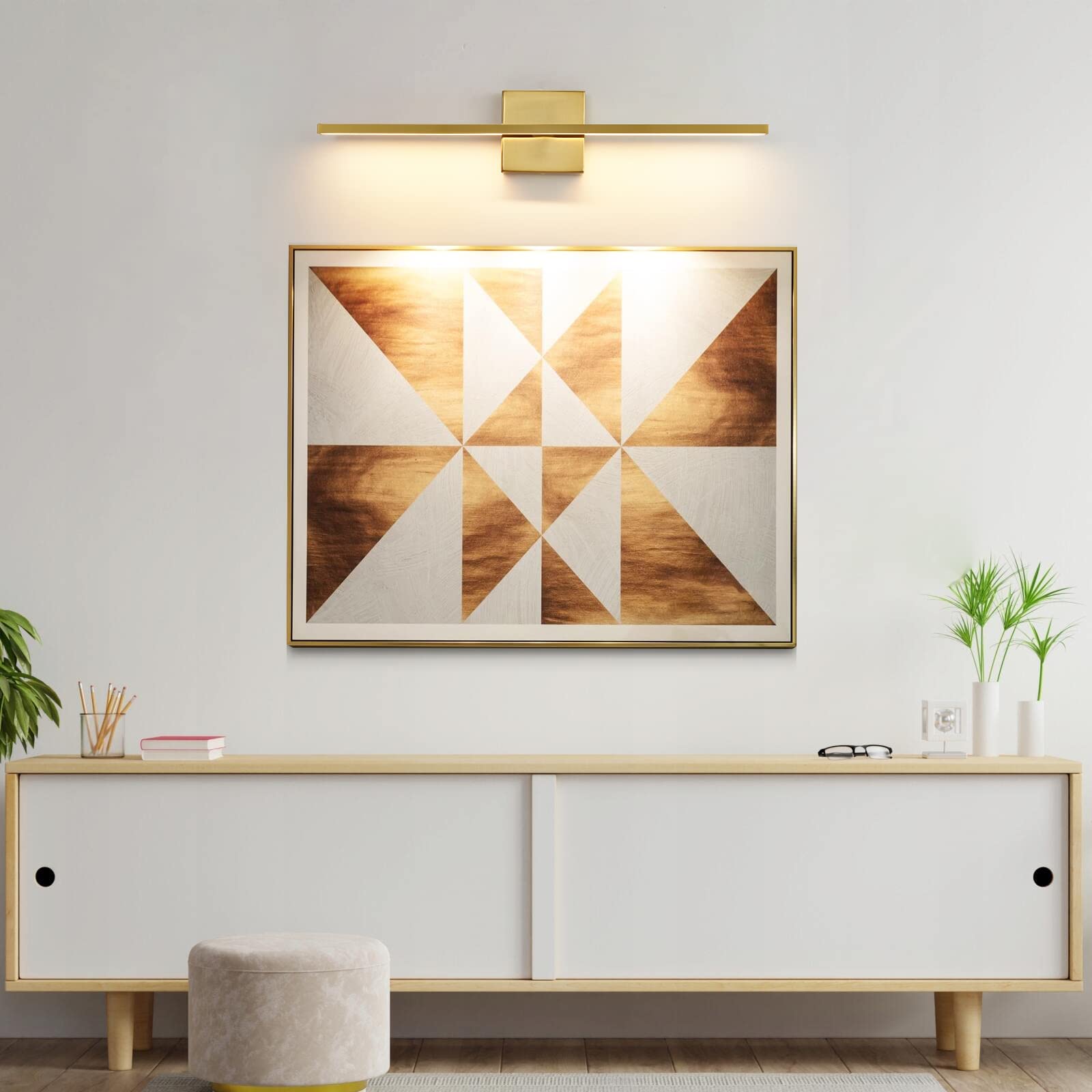 24 Inch Gold Modern LED Vanity Light Fixture - 18W Bathroom Wall Sconce with 3500K Warm White Light for Mirror & Paintings - Perfect for Contemporary Bathrooms and Art Galleries