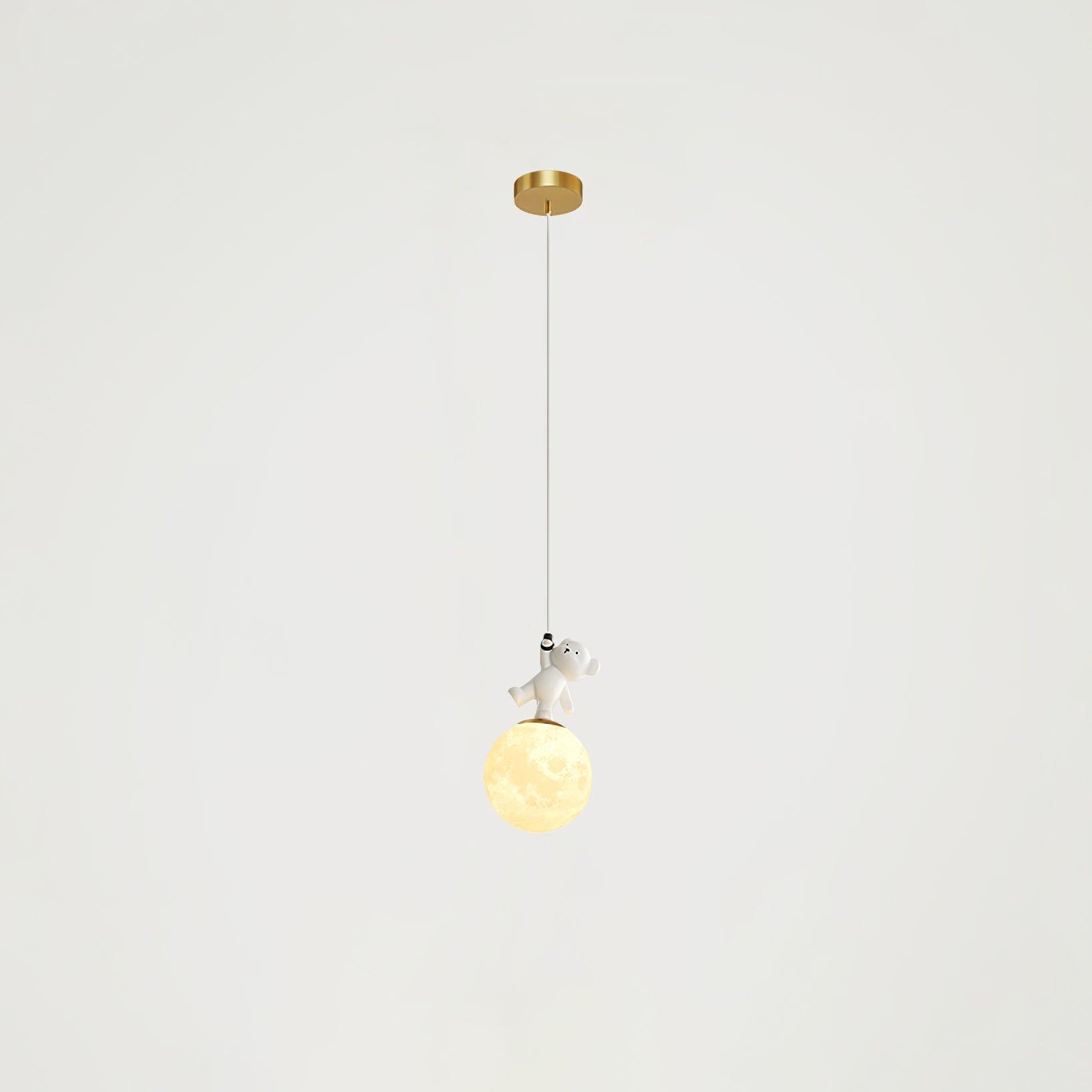 Animal and Moon Pendant Light - Modern Celestial Nursery Decor, Bedroom Ceiling Fixture for Kids Room, Boho Home Lighting
