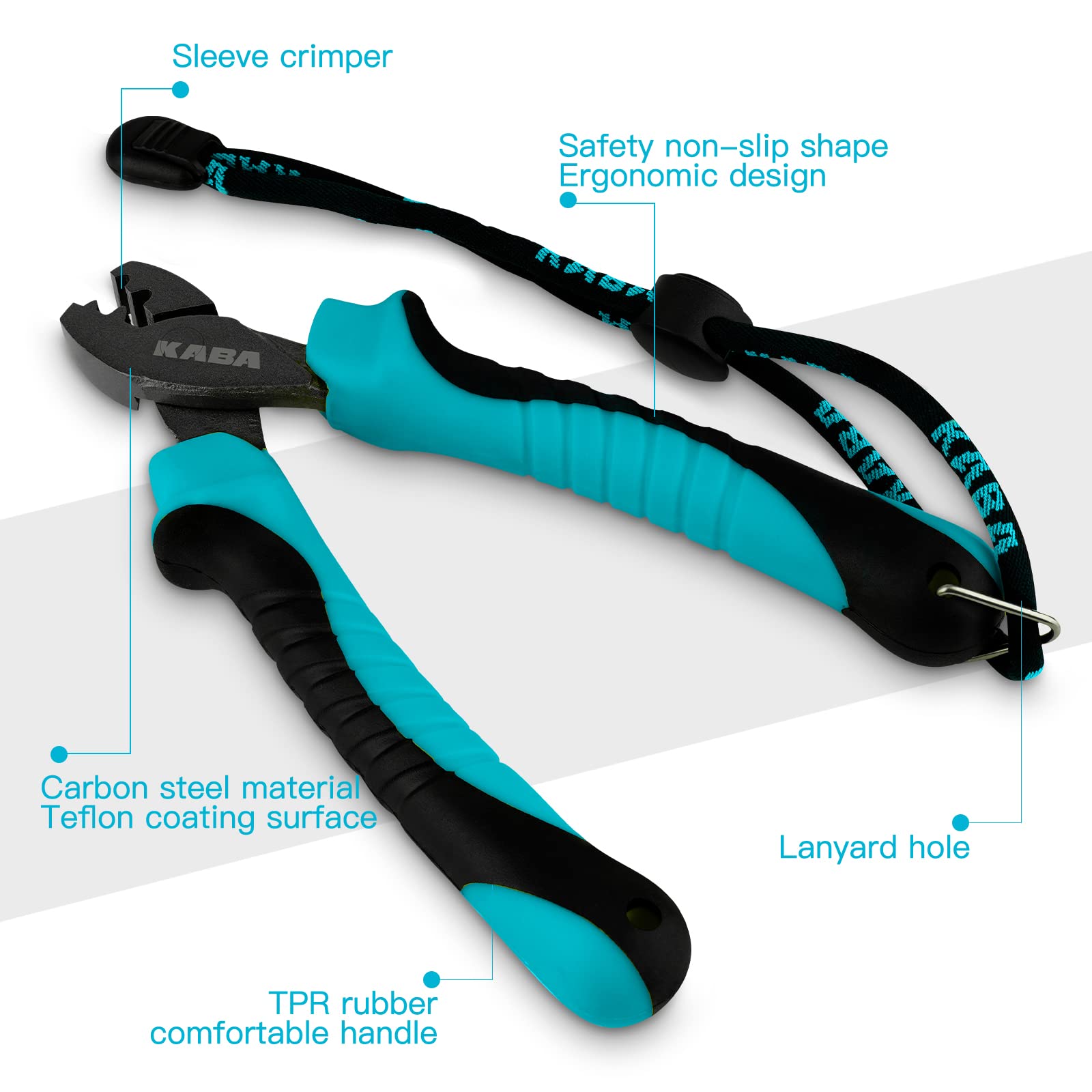 KABA Fishing Crimping Tool - Hand Crimper for Single-Barrel Sleeves | Fishing Gear & Tackle Pliers | Perfect for Saltwater & Freshwater Fishing