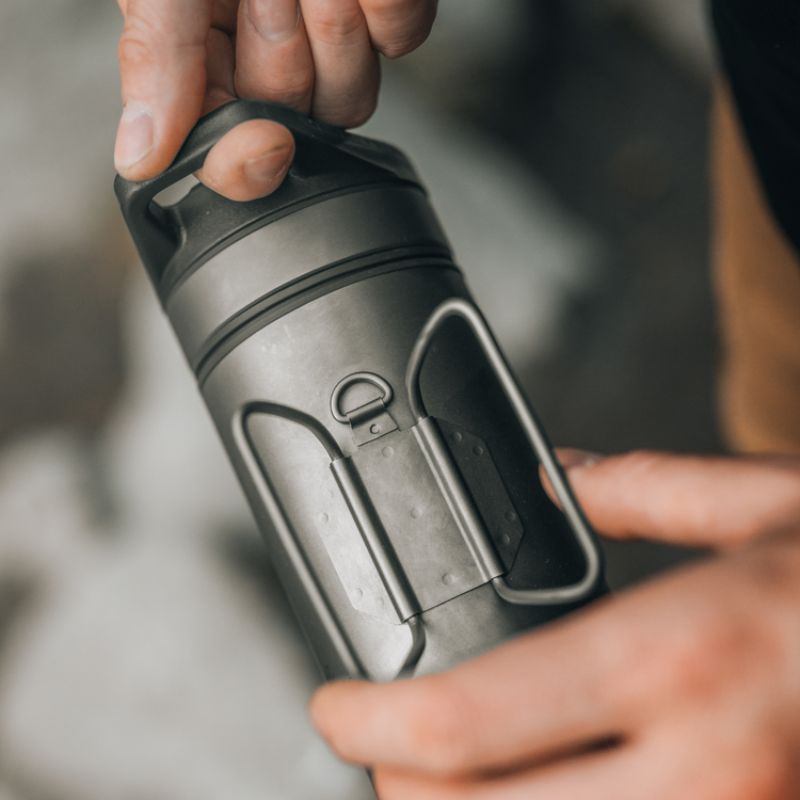 GRAYL 24oz GeoPress Titanium Water Filter Bottle - Portable Purifier for Camping, Hiking & Travel