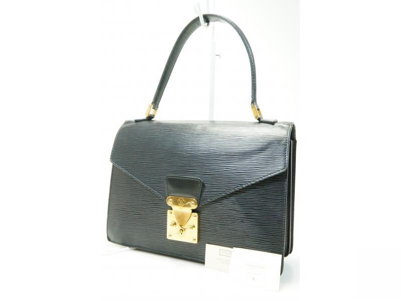 Authentic Pre-Owned Louis Vuitton LV Epi Black Noir Concorde Handbag Satchel M52132 180074 - Luxury Vintage Purse for Women, Perfect for Work, Travel & Evening Events