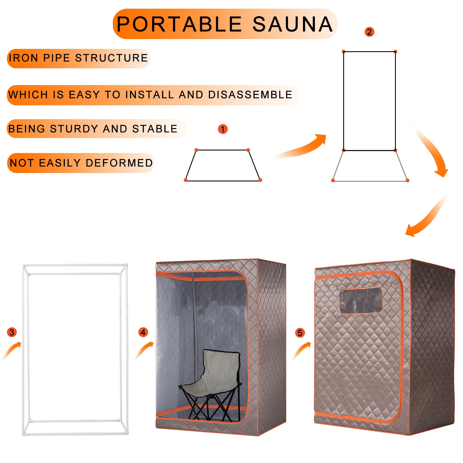 Portable Steam Sauna Tent for 1-2 People | Full Size Foldable Home Sauna with 2 Chairs | Detox & Relaxation for Couples, Spa Lovers & Home Wellness | Perfect for Small Spaces, Apartments & Post-Workout Recovery