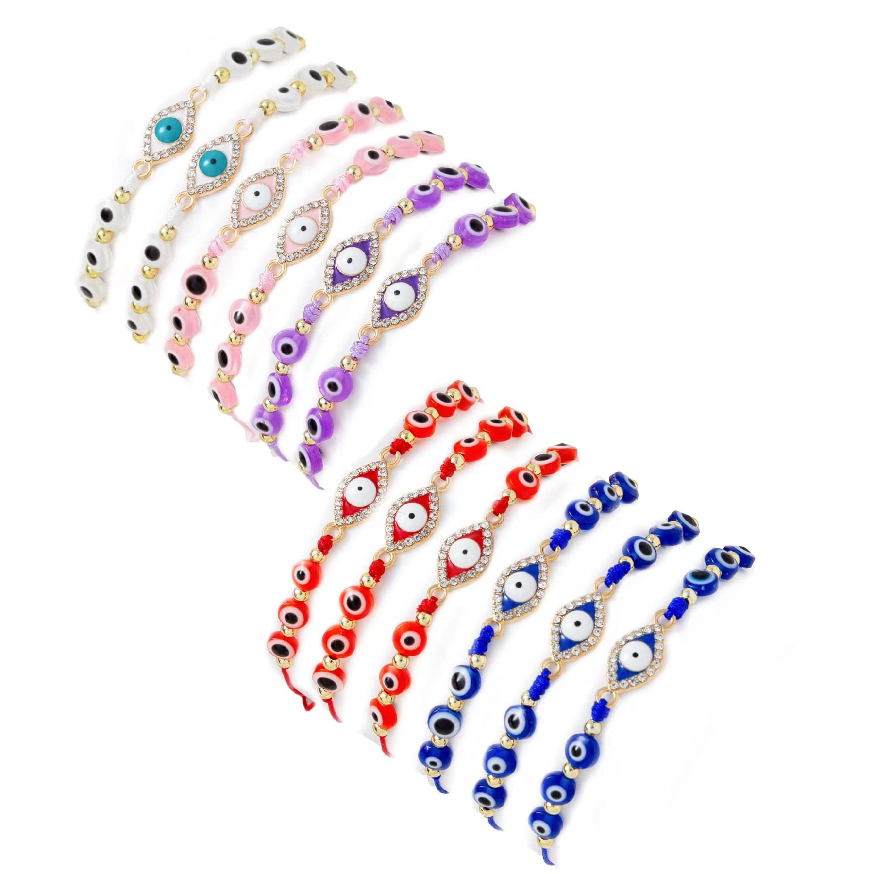 Evil Eye Protection Bracelets for Women & Men - Set of 3 Mexican Evil Eye Beaded Bracelets (Mal de Ojo) for Good Luck & Positive Energy - Perfect for Daily Wear, Gifts & Spiritual Protection