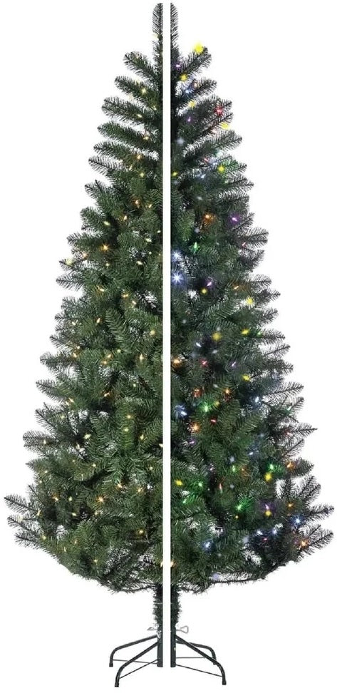 7.5-Foot Pre-Lit Newark Pine Artificial Christmas Tree with Color-Changing LED Lights - Perfect for Home, Office, and Holiday Decorations