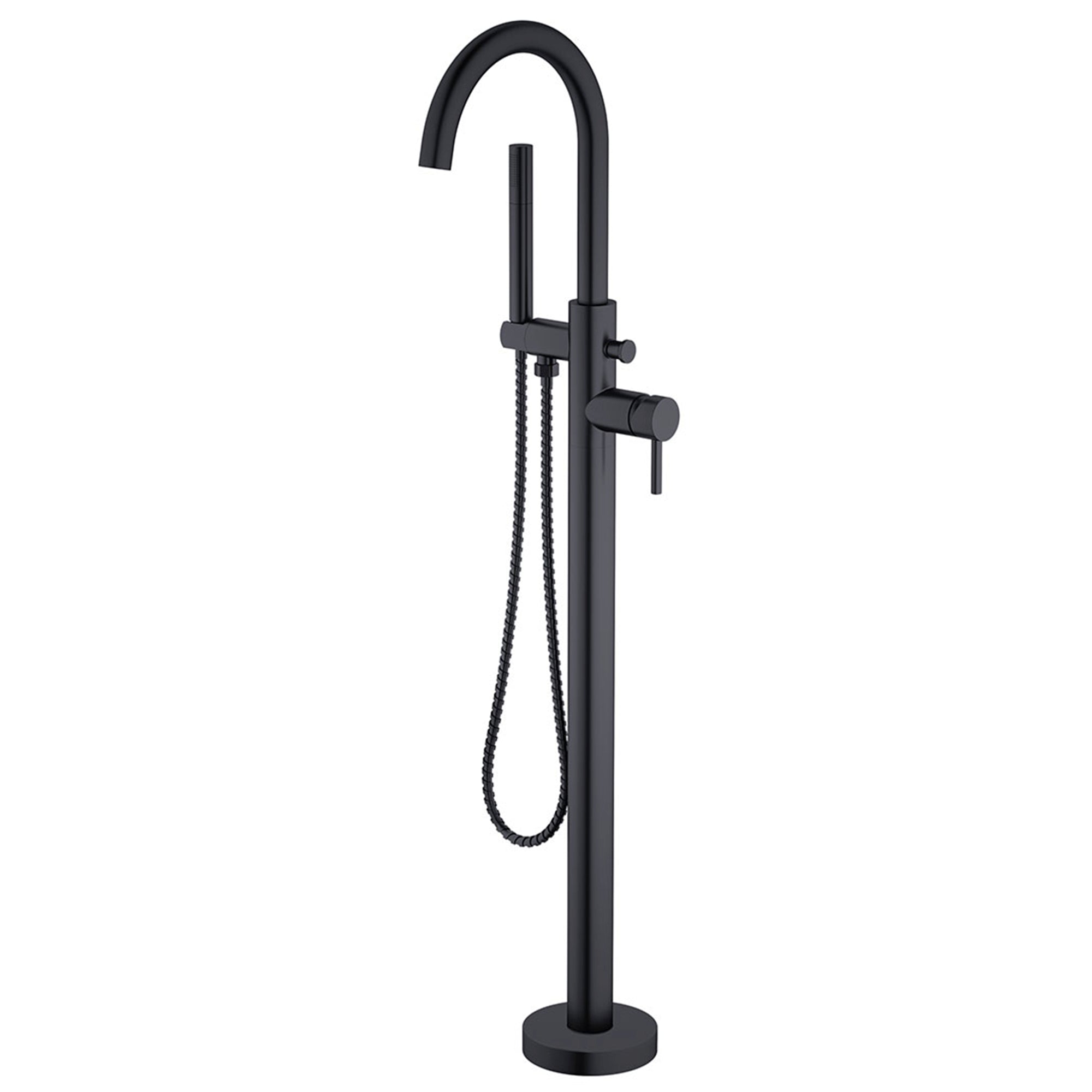 Ancona Nero Freestanding Bathtub Faucet - Matte Black Finish for Modern Bathroom Decor | Perfect for Spa-Like Relaxation and Luxury Bathing Experience