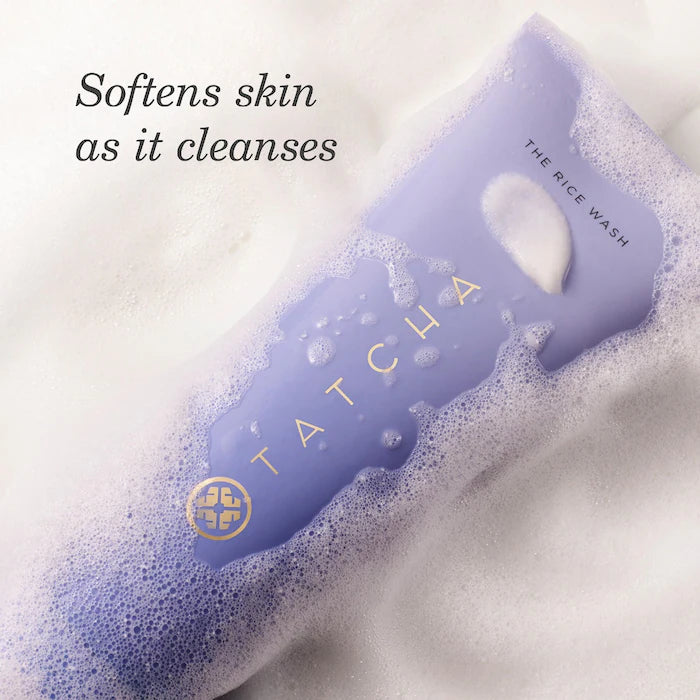 Tatcha The Rice Wash Skin Softening Facial Cleanser - Gentle Exfoliating & Hydrating Face Wash for Glowing Skin | Perfect for Daily Skincare Routine & Makeup Removal