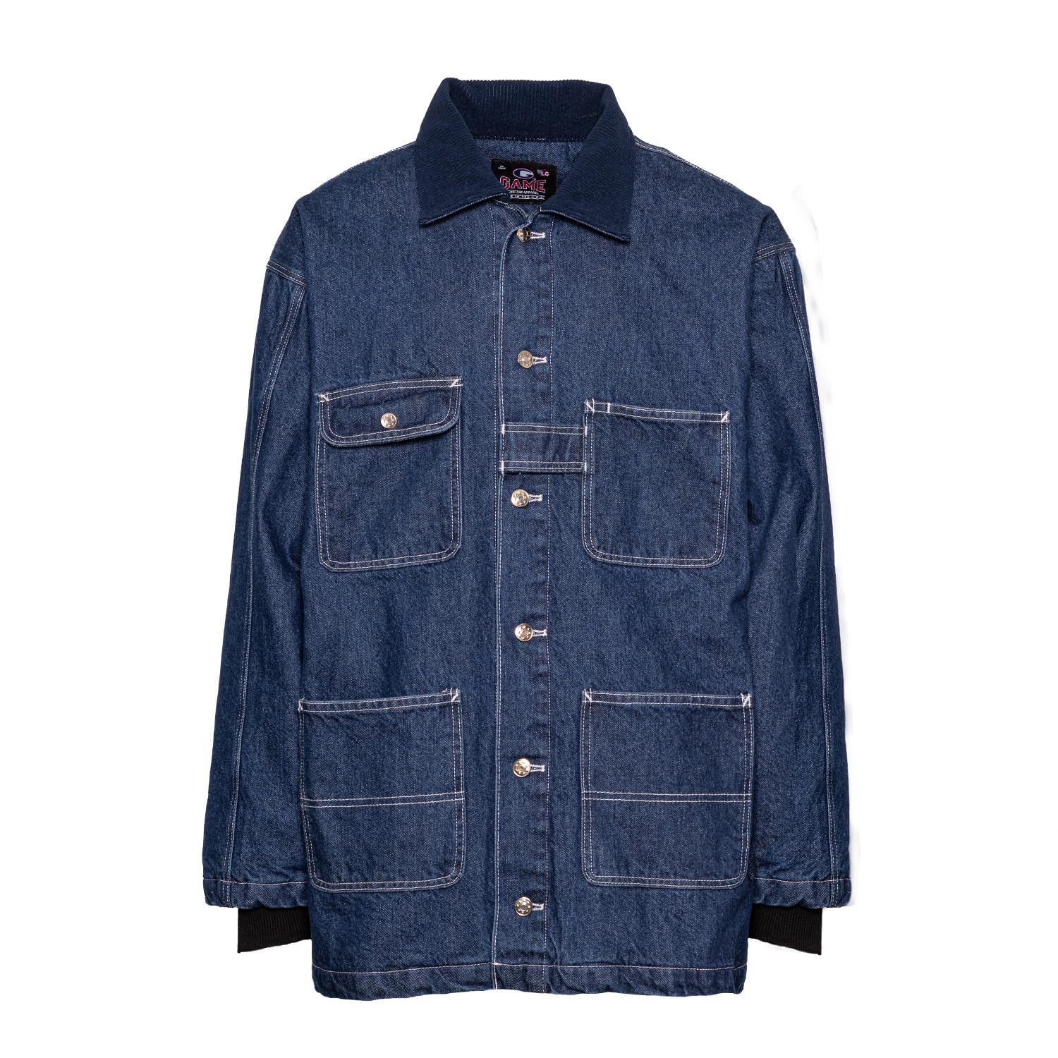 GAME Apparel - Vintage Denim Chore Coat for Men & Women | Style 1950 | Workwear Jacket for Casual Outfits, Outdoor Activities & Street Style Fashion
