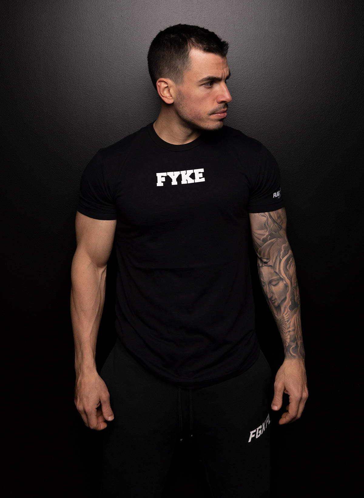 FYKE 2.0 Premium Cotton T-Shirt for Men - Soft Breathable Tee in Black | Perfect for Casual Wear, Gym & Everyday Outfits