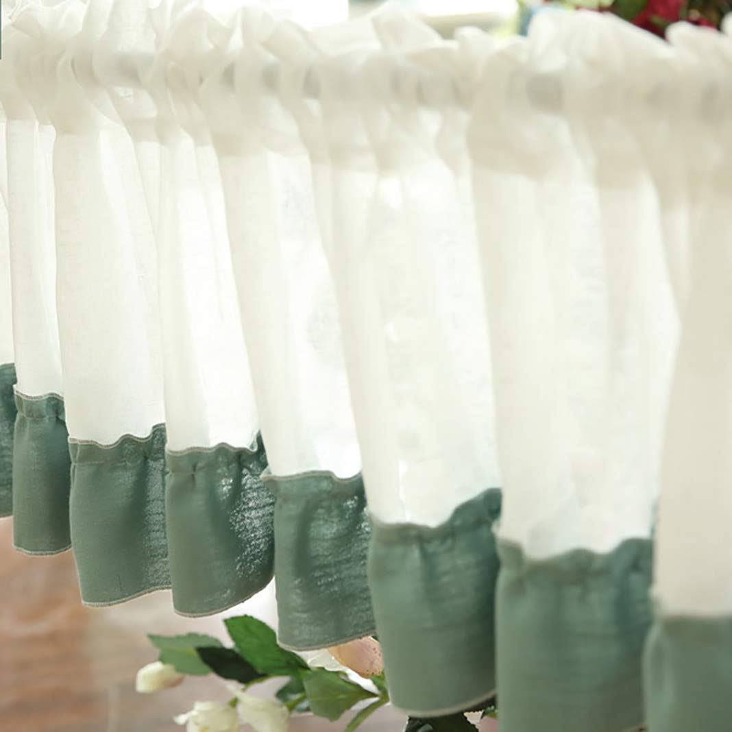 Half Kitchen Window Curtains Sheer Cafe Curtains with Rod Pocket - Elegant Valance for Bathroom, Living Room & Small Windows (1 Piece) - Perfect for Privacy & Natural Light in Kitchens, Bathrooms & Cozy Spaces
