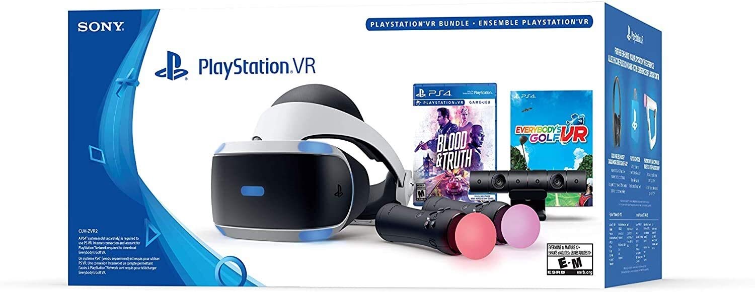 PlayStation VR Bundle with Blood & Truth and Everybody's Golf - Virtual Reality Headset for PS4 & PS5 - Immersive Gaming & Entertainment Experience