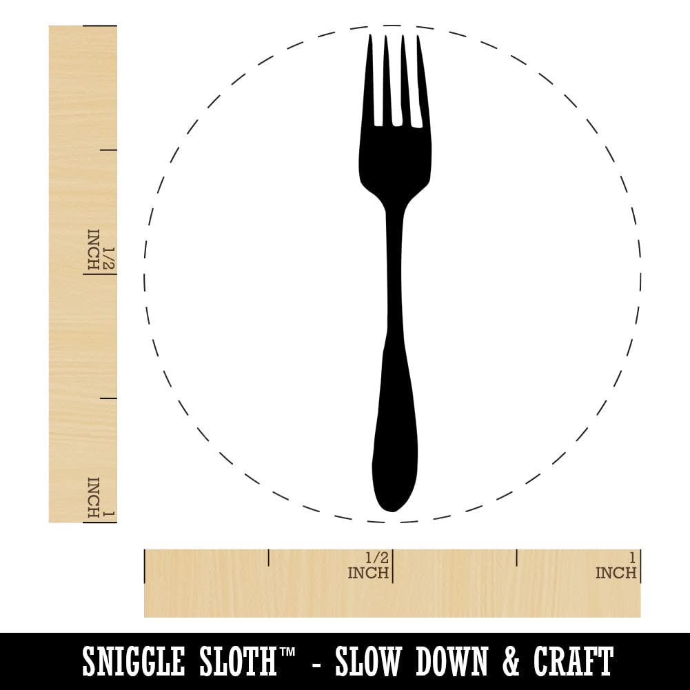 Self-Inking Rubber Stamp - 1 Inch Medium Fork Design for Crafting, Planners, Journals & DIY Projects - Black Ink - Perfect for Scrapbooking, Card Making & Home Decor