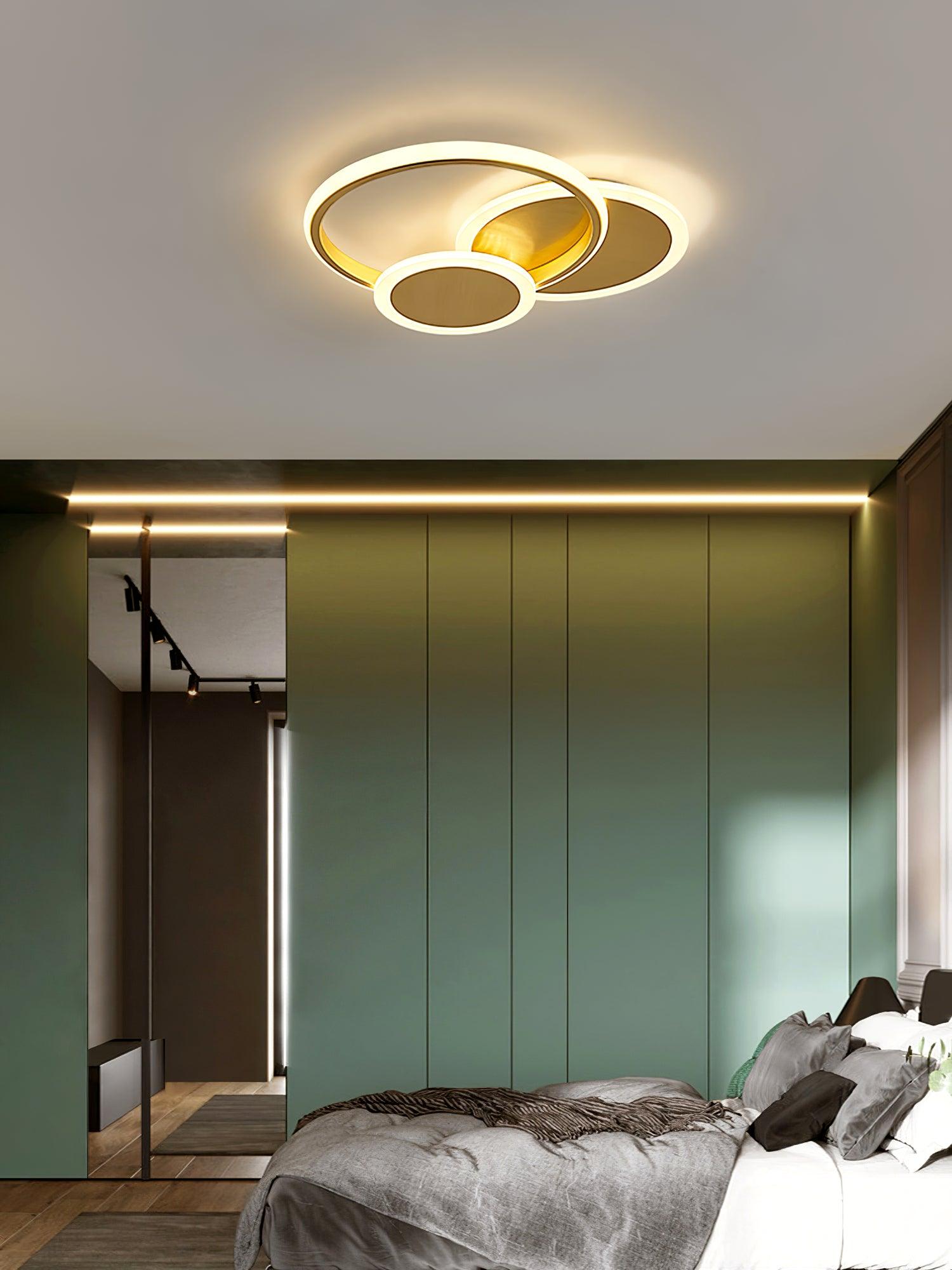 Modern LED Ceiling Light Fixture - Energy Efficient Round Flush Mount Lighting for Bedroom, Living Room, Kitchen & Hallway - Dimmable Warm White Light (3000K) - Easy Installation Home Decor Lighting