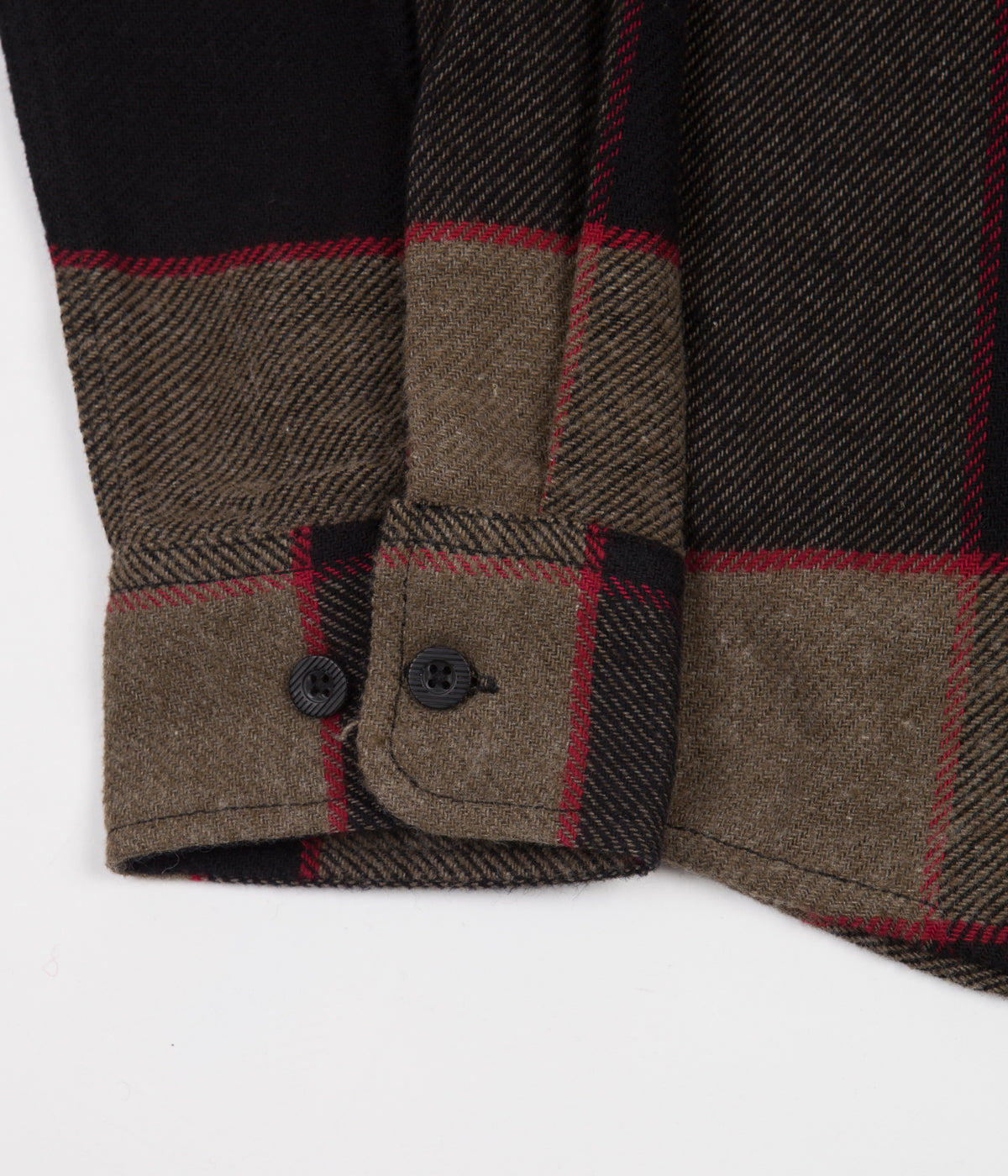 Brixton Bowery Flannel Shirt for Men - Soft Plaid Button-Up Shirt in Heather Grey & Charcoal - Casual Wear for Fall & Winter Outdoor Activities