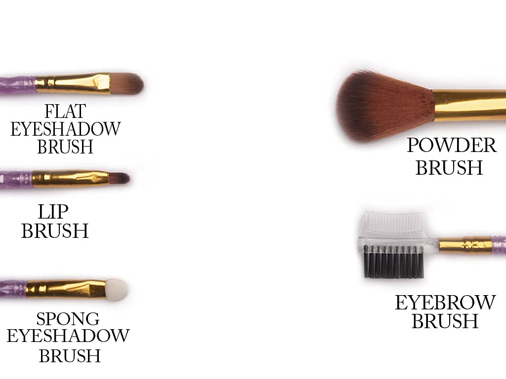 Professional 5-Piece Makeup Brush Set - Lip, Highlighter, Foundation, Eyeshadow & Eyebrow Brushes | Multi-Color Cosmetic Brush Kit for Flawless Makeup Application | Perfect for Daily Use, Travel & Professional Makeup Artists