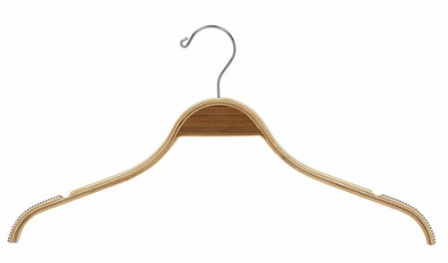 Premium Laminated Bamboo Clothes Hanger for Dresses & Shirts - Space-Saving Closet Organizer for Wardrobe Storage (Set of 5)