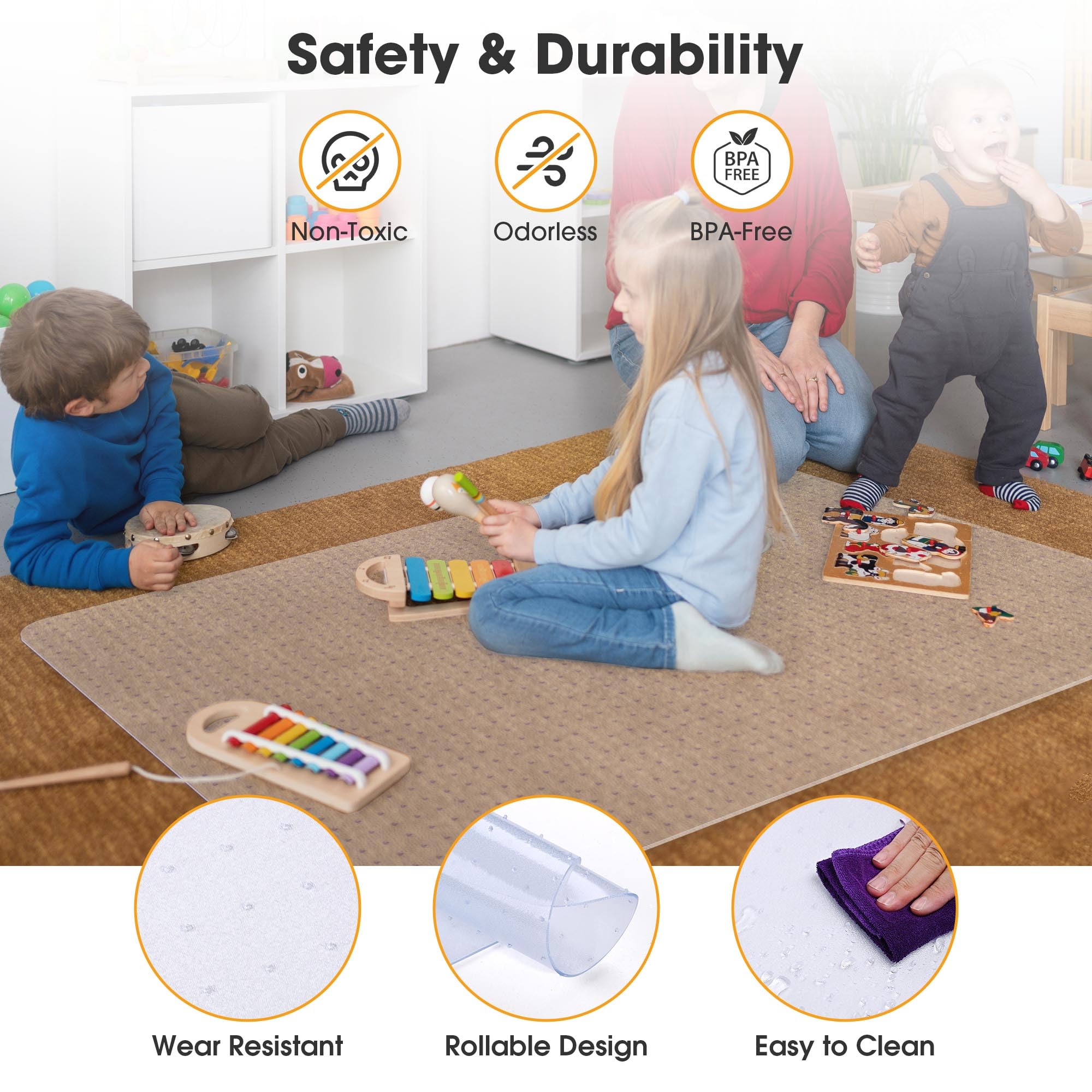 Yescom 8 Pack PVC Floor Mats for Low Pile Carpet - 48