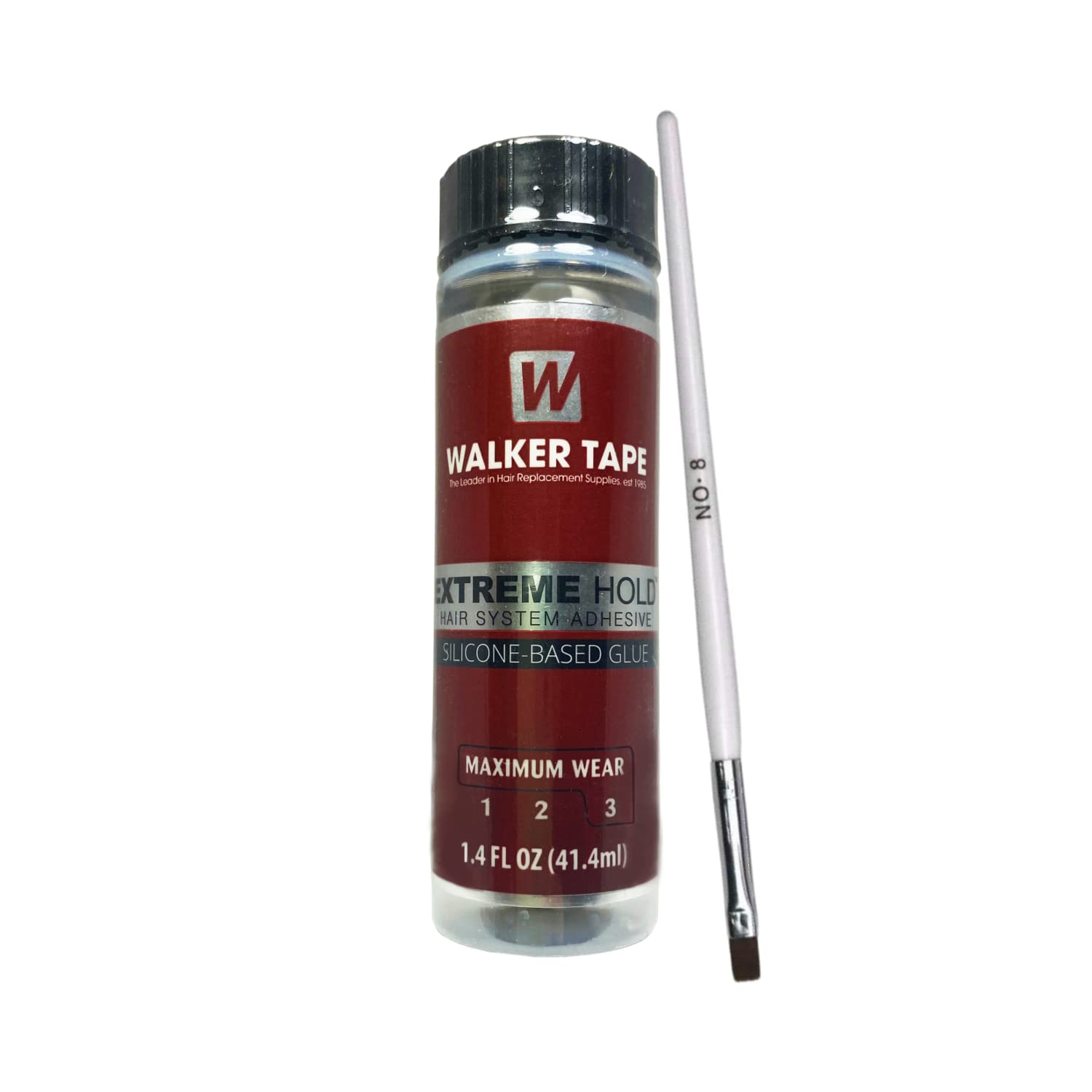 Extreme Hold Wig Glue 1.4oz with White Wig Glue Brush Bundle - Waterproof, Invisible & Long-Lasting Adhesive for Front Lace Wigs, Toupees & Hair Extensions | Strong Hold Lace Glue for Active Lifestyles & Daily Wear