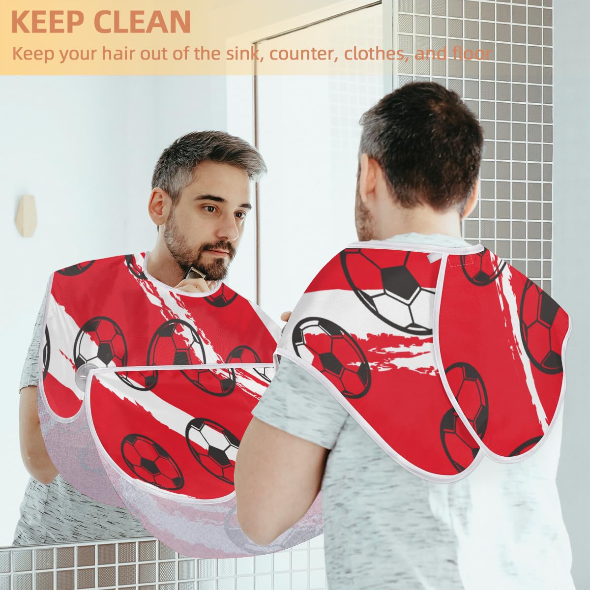 **Non-Stick Beard Bib for Men - Waterproof Shaving Apron with Suction Cups, Grooming Cape & Hair Catcher - Perfect Gift for Husband, Dad - Ideal for Barbershops, Home Grooming & Travel**