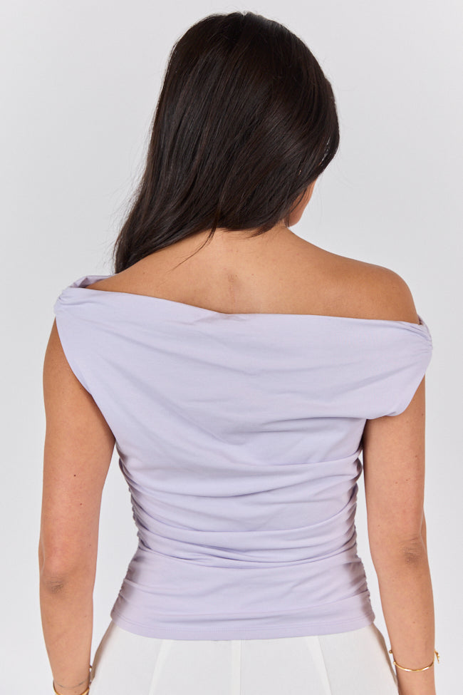 Trendy Purple Ruched Off-The-Shoulder Knit Top for Women | Casual & Party Wear | Perfect for Date Nights & Summer Outfits