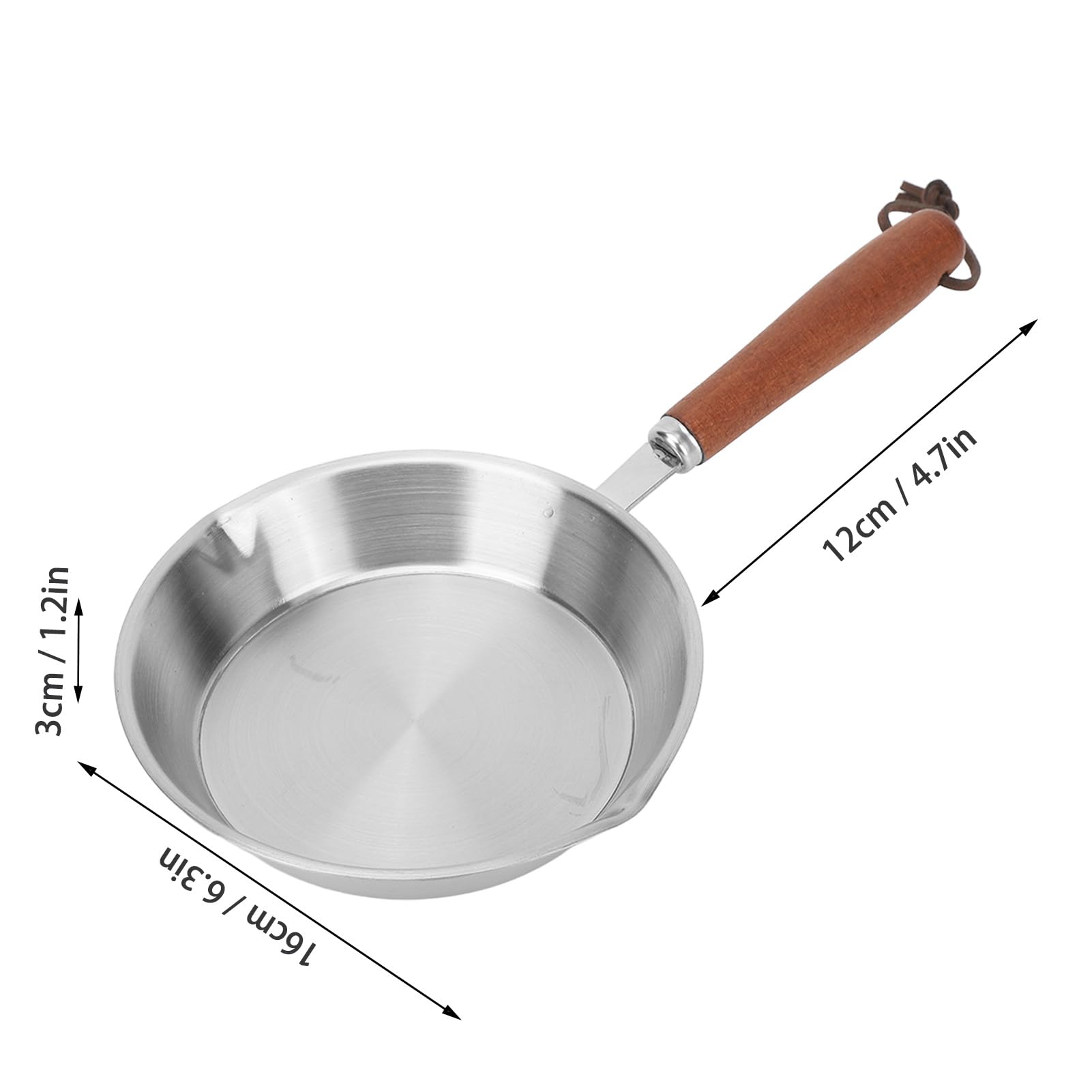 Premium Stainless Steel Non-Stick Frying Pan - 16cm Induction Compatible Skillet for Eggs, Pancakes & More | Perfect for Home Kitchen & Restaurant Use