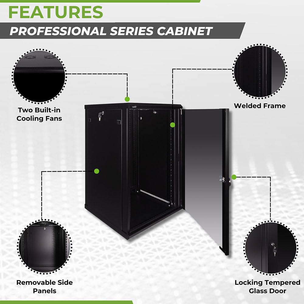 NavePoint 18U Server Rack Cabinet - 23.6