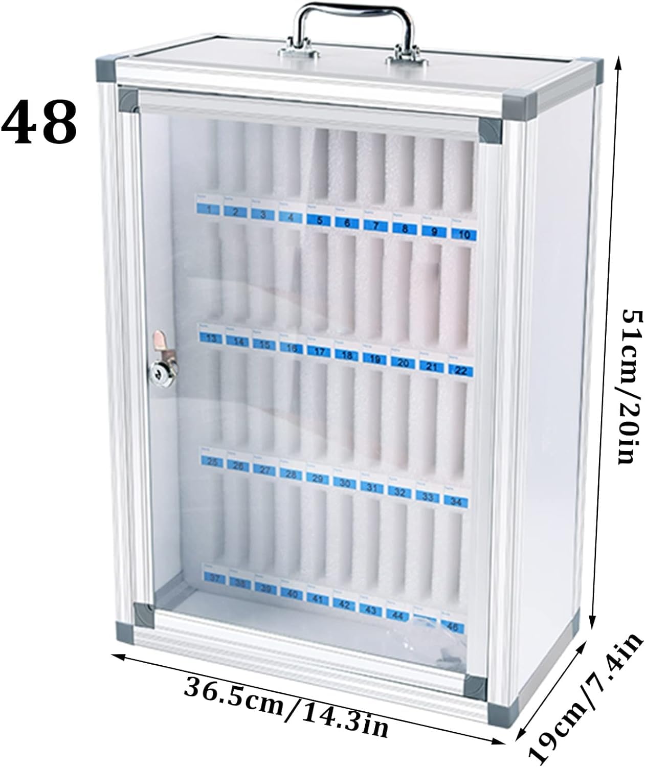 Premium Aluminum Alloy Cell Phone Locker & Storage Cabinet - Portable Mobile Phone Organizer Box for School, Office & Home (48 Pack) - Perfect for Classrooms, Meetings & Secure Device Storage