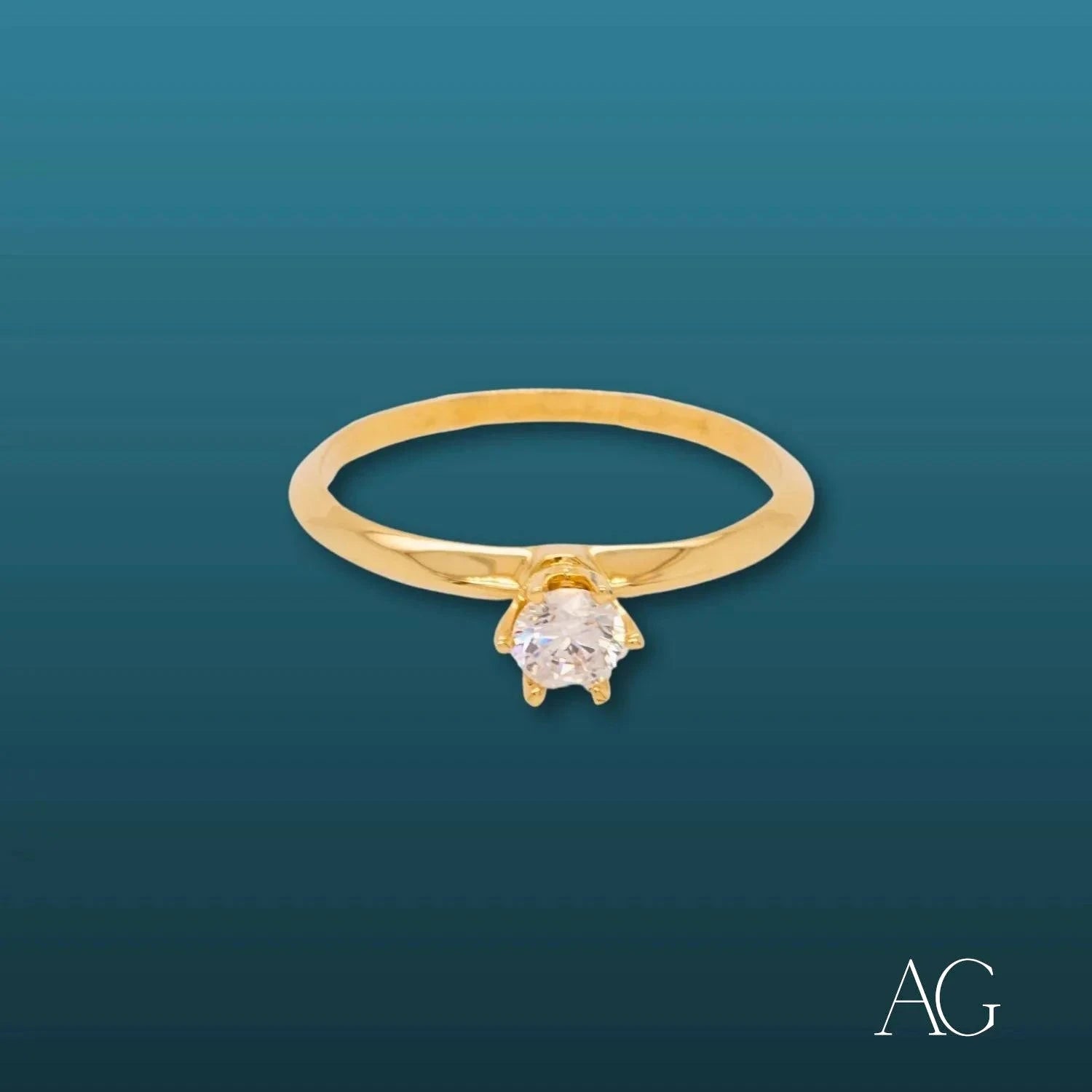 18K CZ Solitaire Ring - Timeless Elegance for Engagement, Wedding & Anniversary Gifts