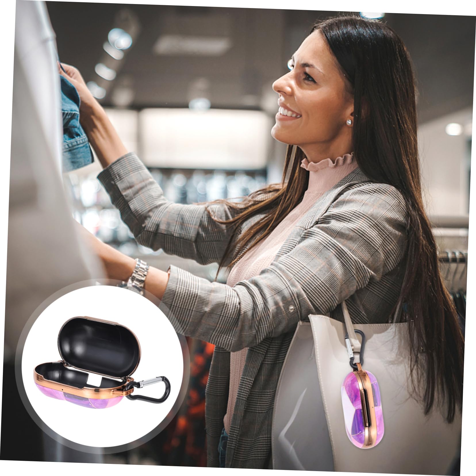 Veemoon Protective Case for Wireless Earbuds - Shockproof Cover with Charging Port - Durable PC Shell for AirPods & Bluetooth Headphones - Perfect for Travel, Gym & Outdoor Activities