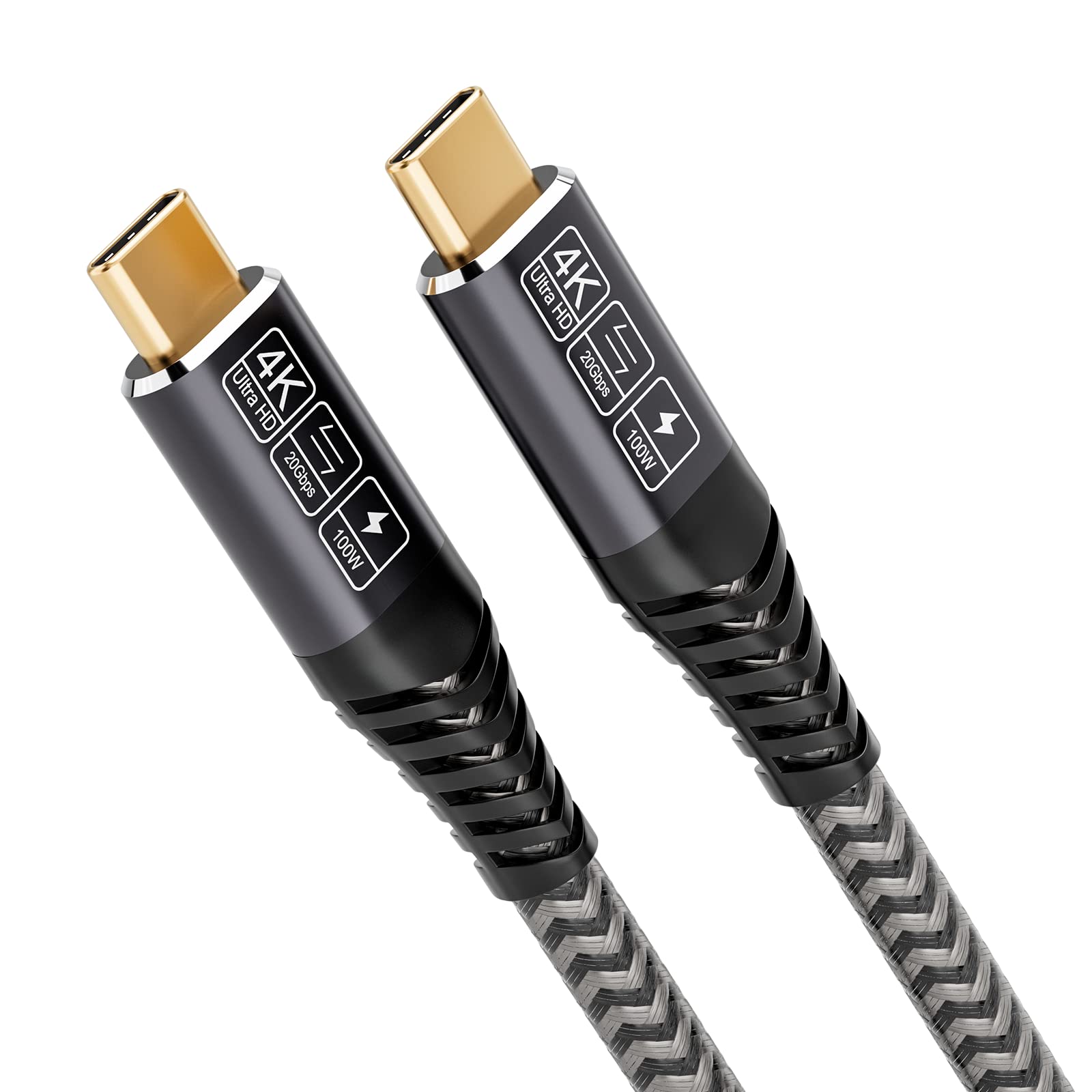 CAKOBLE 10ft USB C to USB C Cable 3.2 Gen 2, 100W Fast Charging & 4K@60Hz Video Transmission, Compatible with MacBook Pro, Samsung Galaxy, Huawei - Perfect for Home, Office & Travel Charging